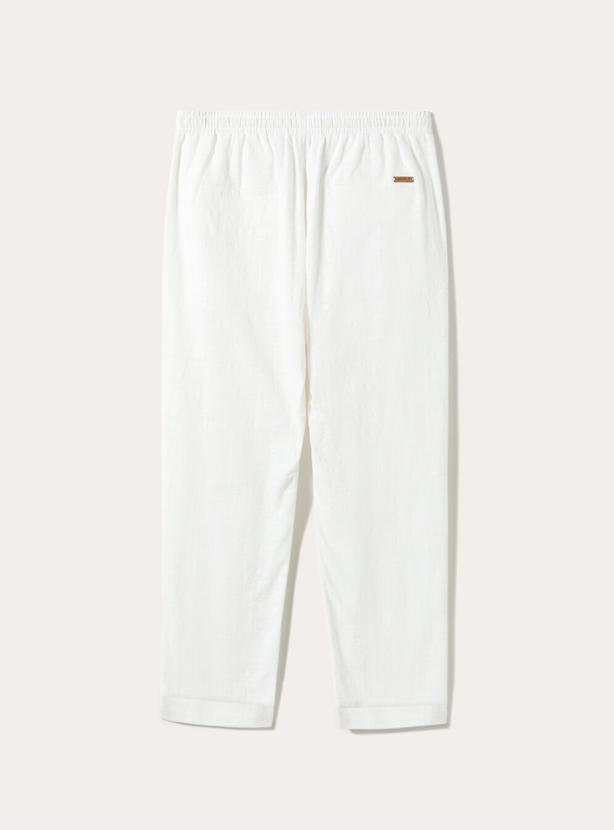 Pantalaccio basico con elastico in vita e coulisse, WH2 WHITE