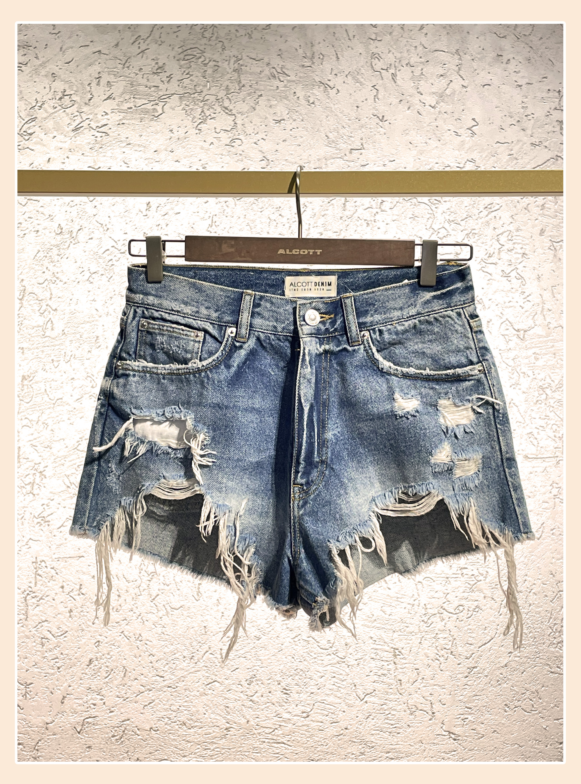 Denim shorts, AZZURRO
