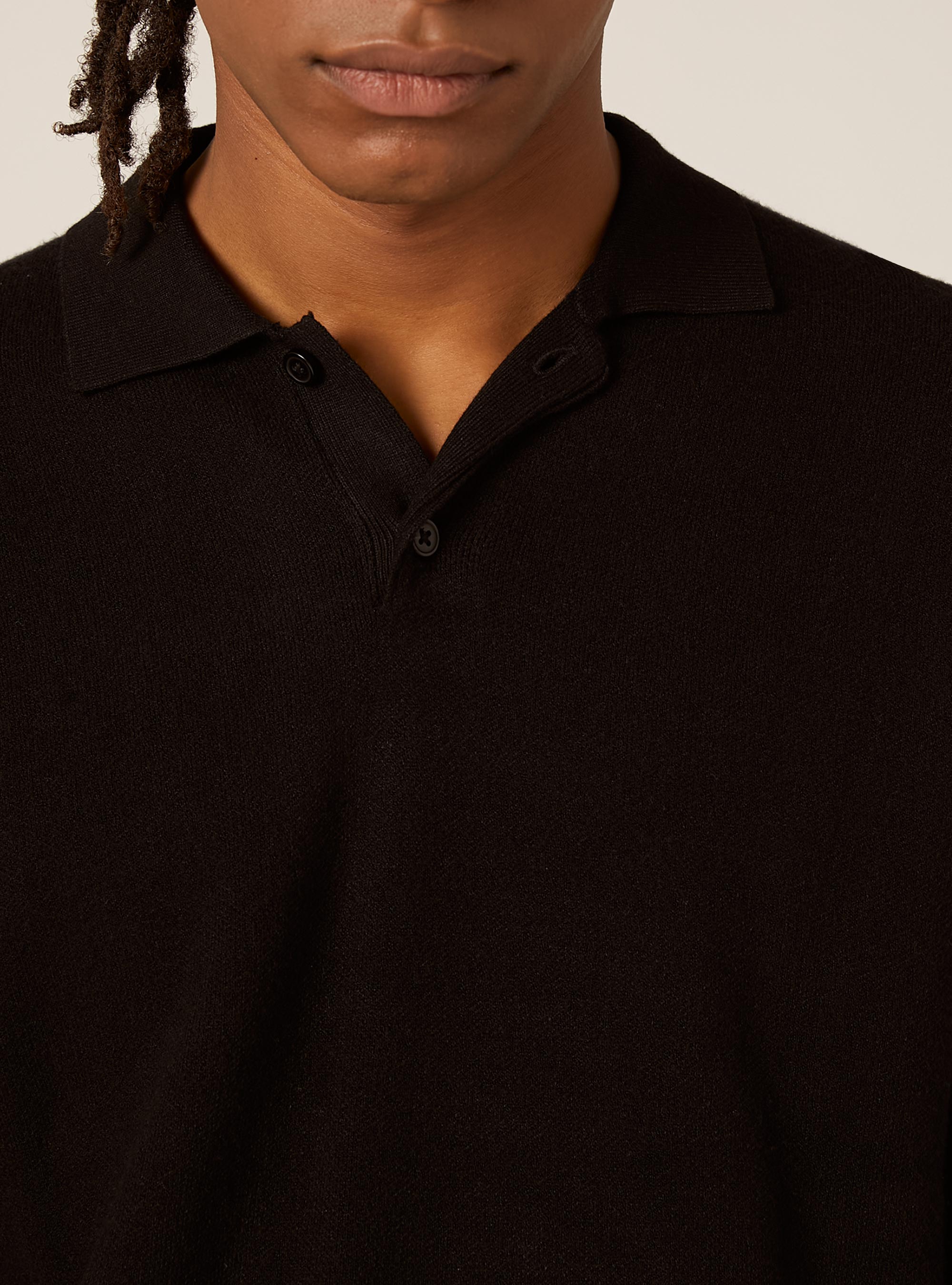 Polo in maglia in misto viscosa, BK1 BLACK