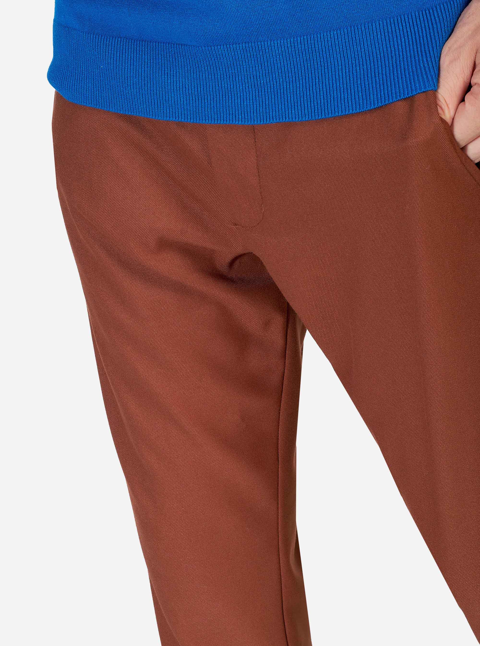 SLIM PANTS, TOBACCO