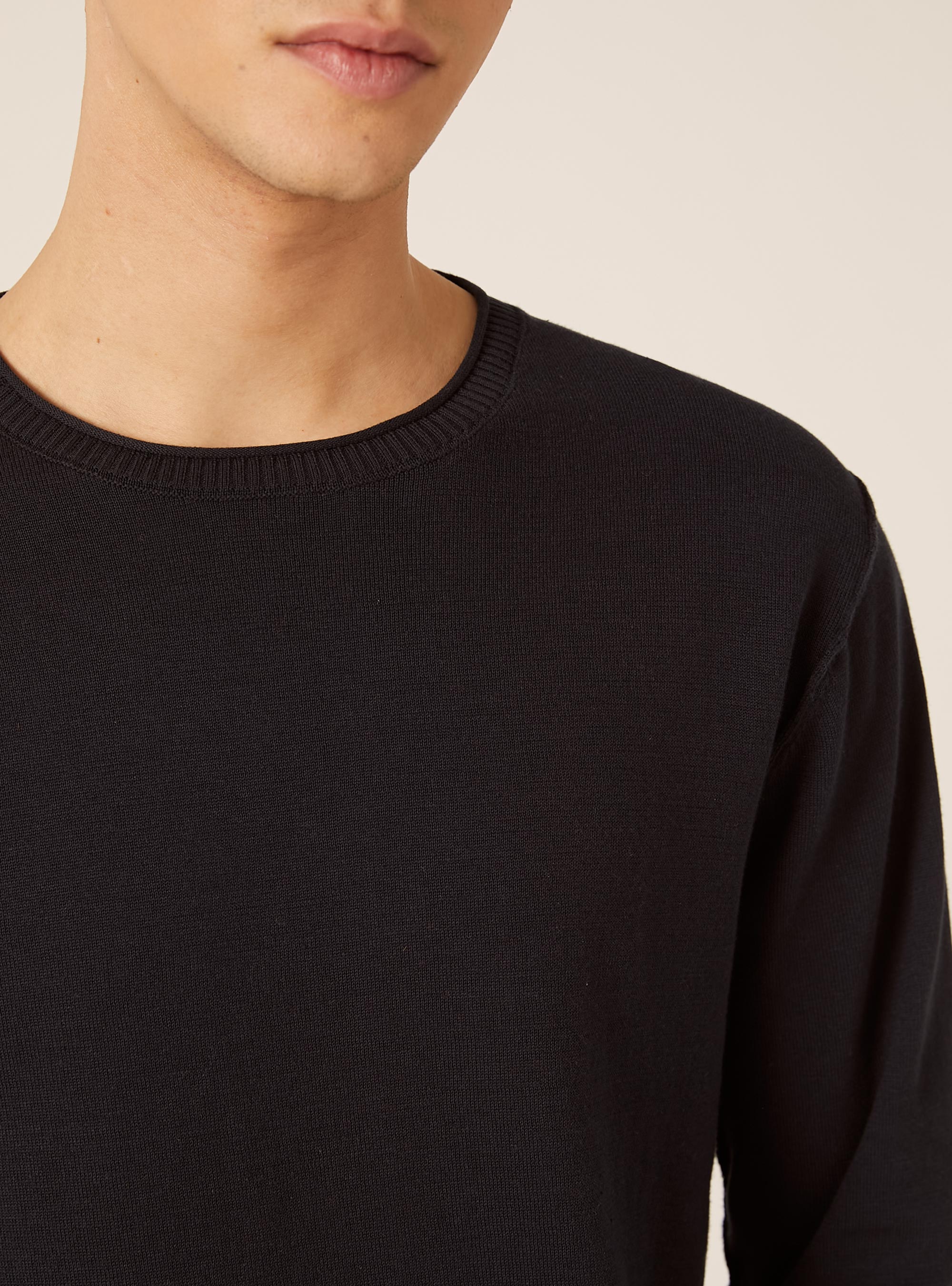 Pullover girocollo in cotone, NA2 NAVY MEDIUM