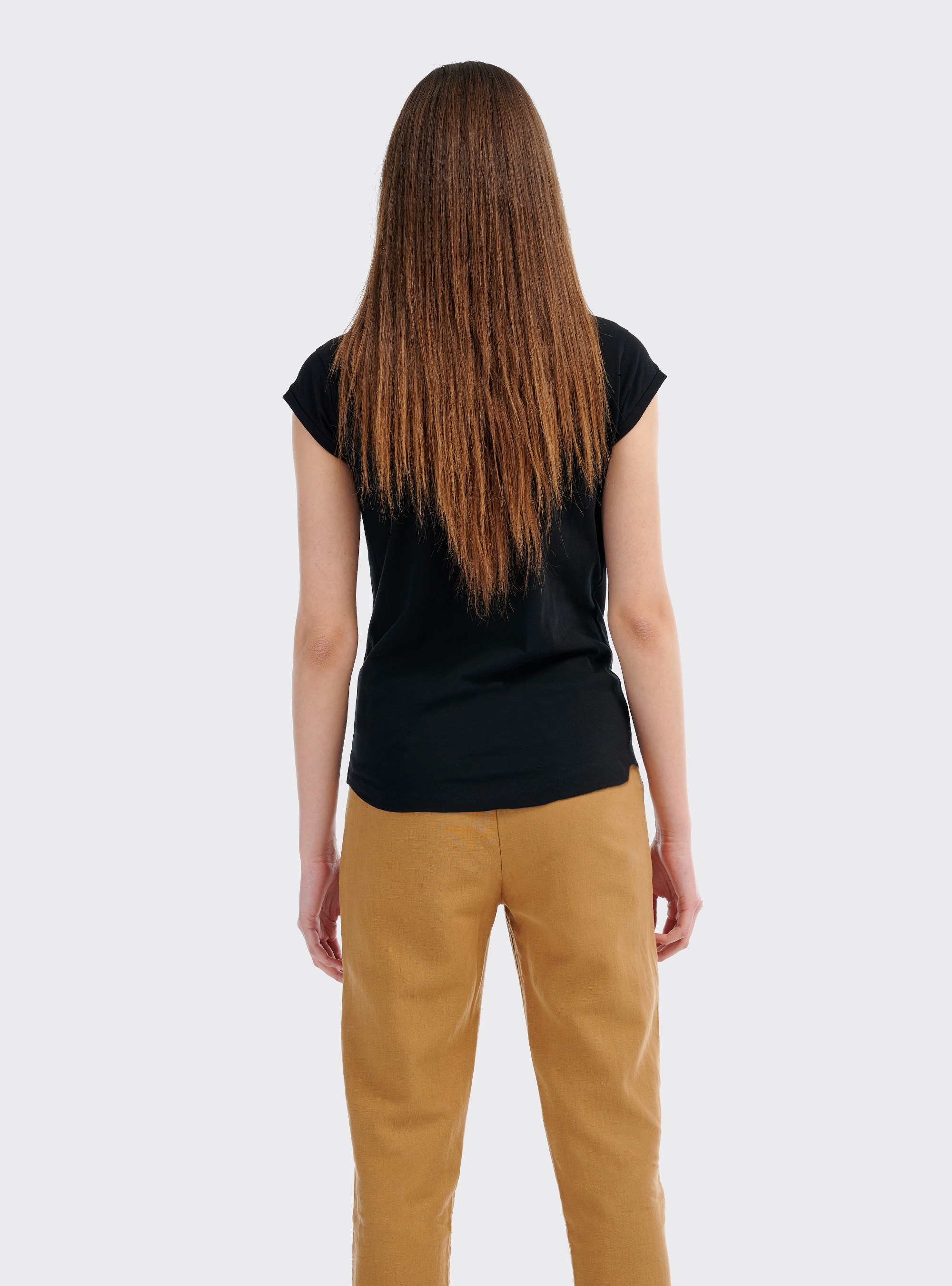 T-shirt essential coupe slim avec poche en coton peigné, C101 BLACK