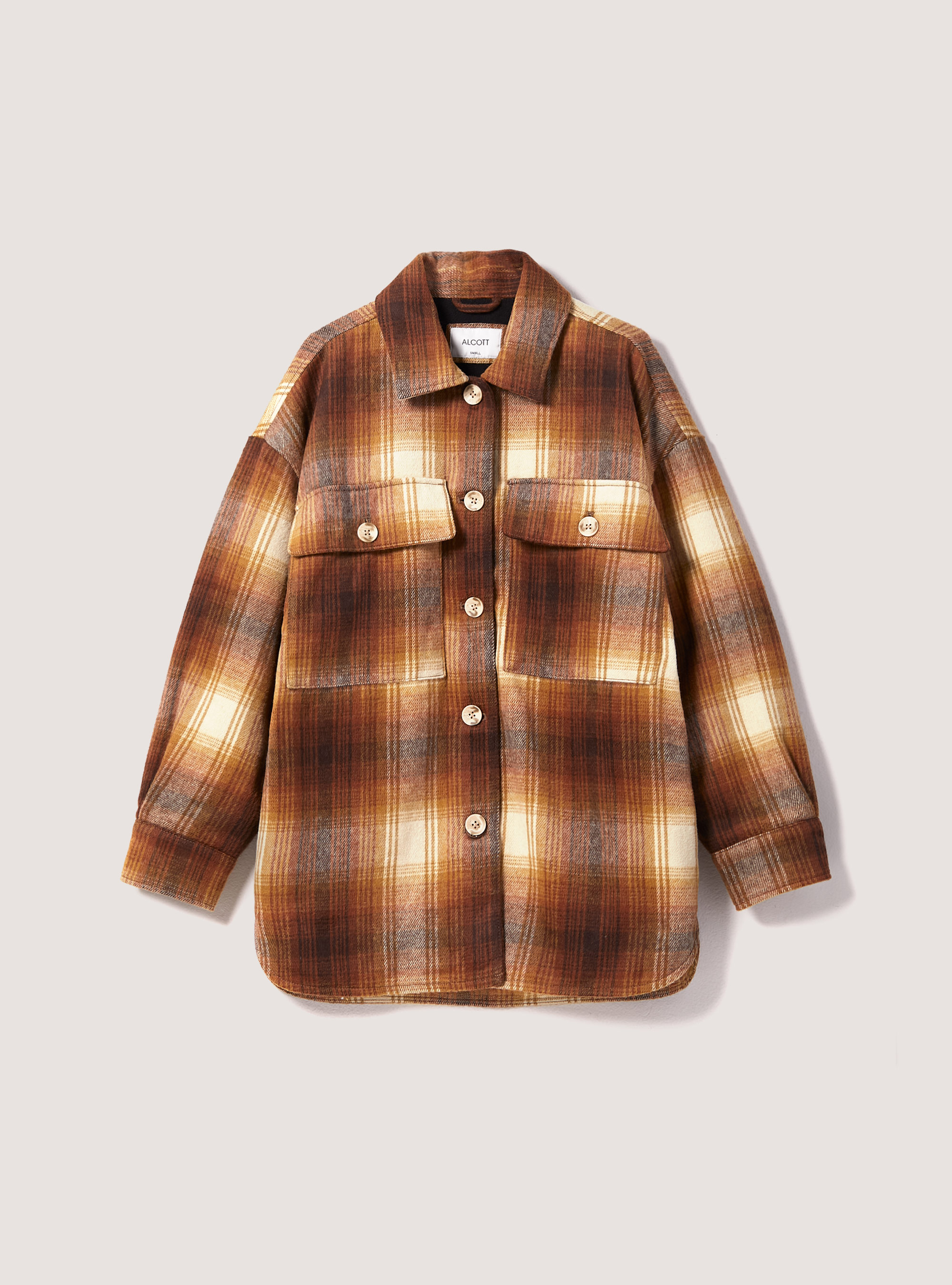 Giacca camicia a quadri, BG2 BEIGE MEDIUM