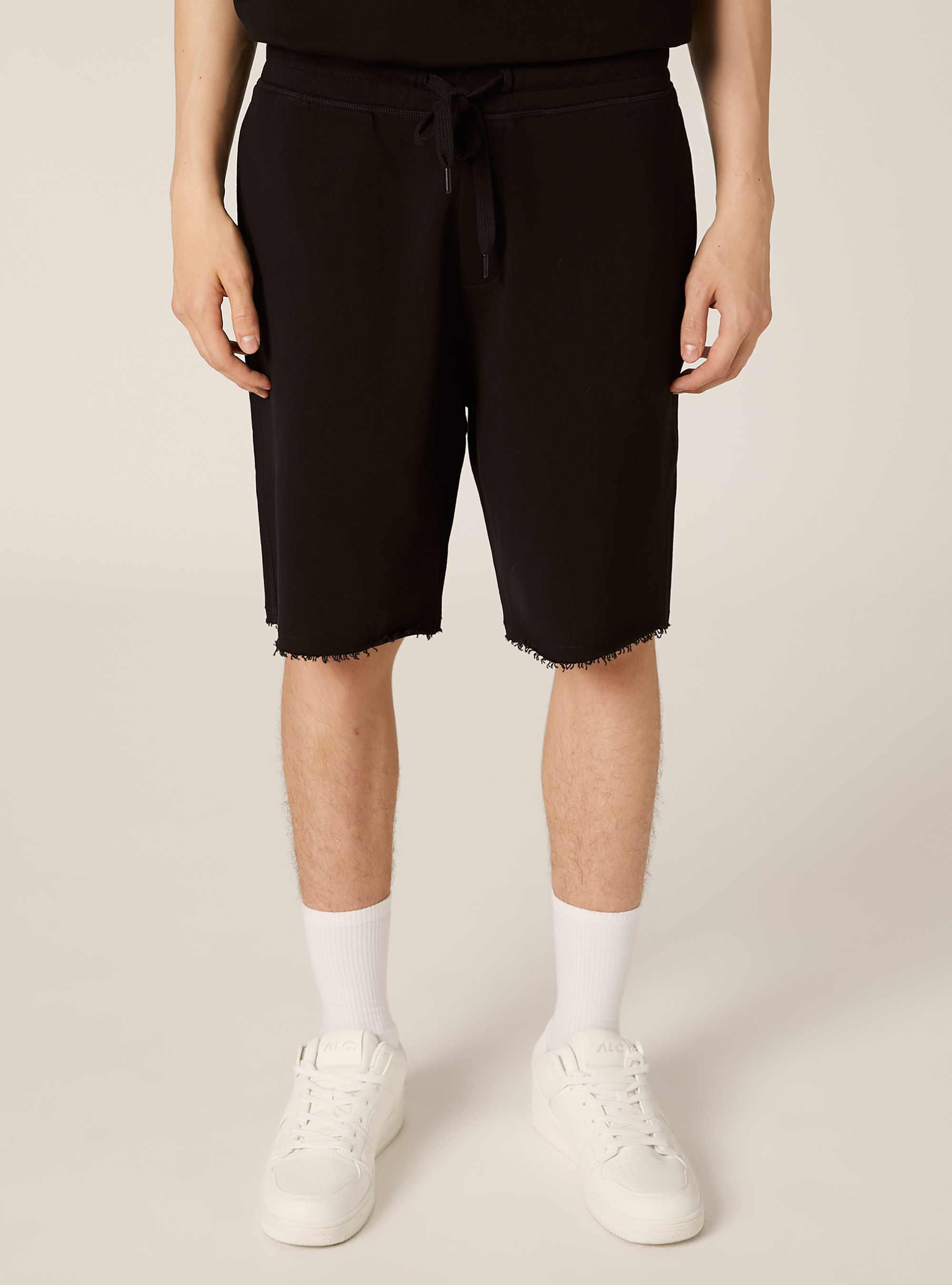 Bermuda jogger de algodón, BK1 BLACK