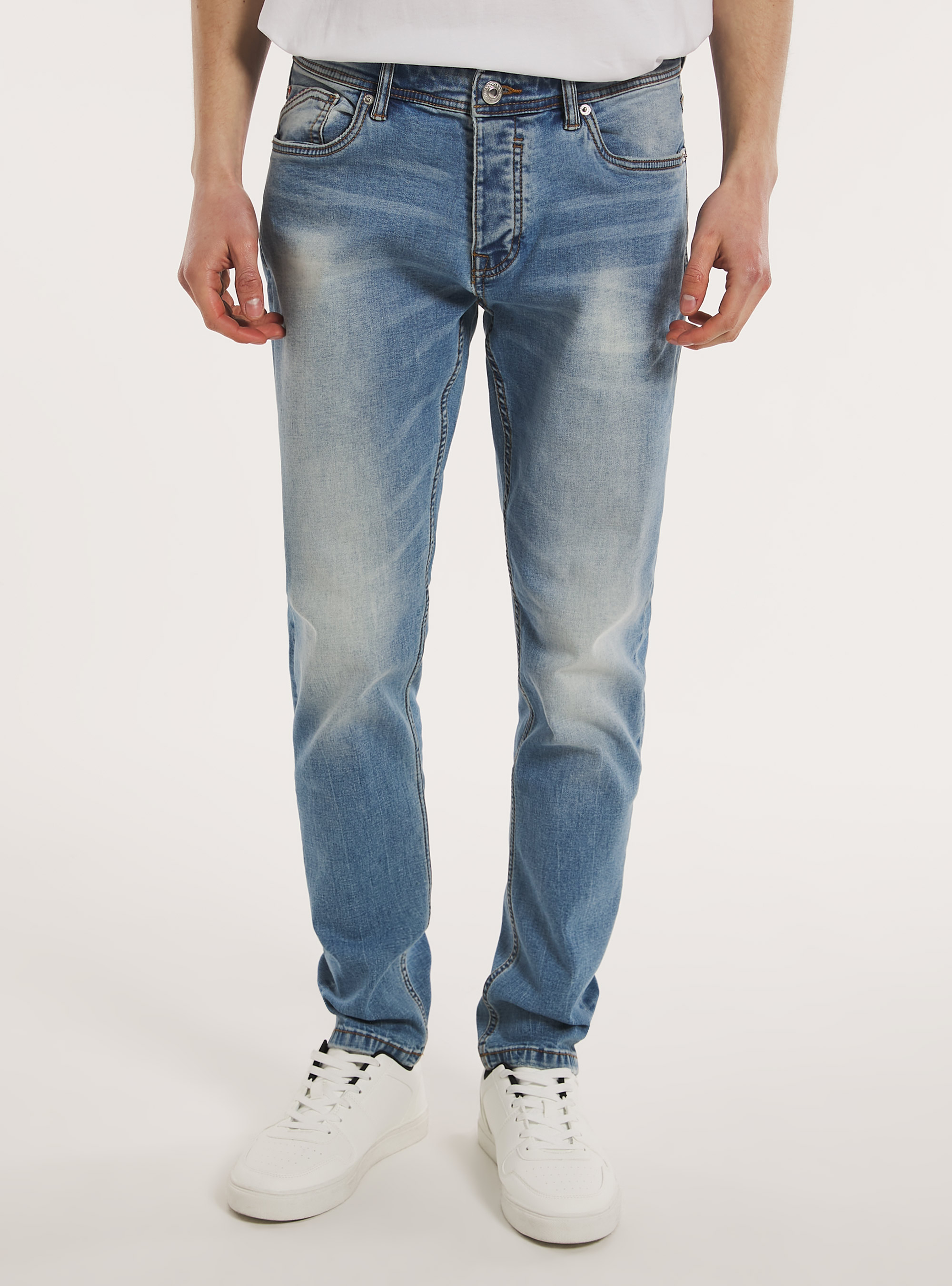 Pantalones vaqueros ajustados y el&aacute;sticos, D006 AZURE