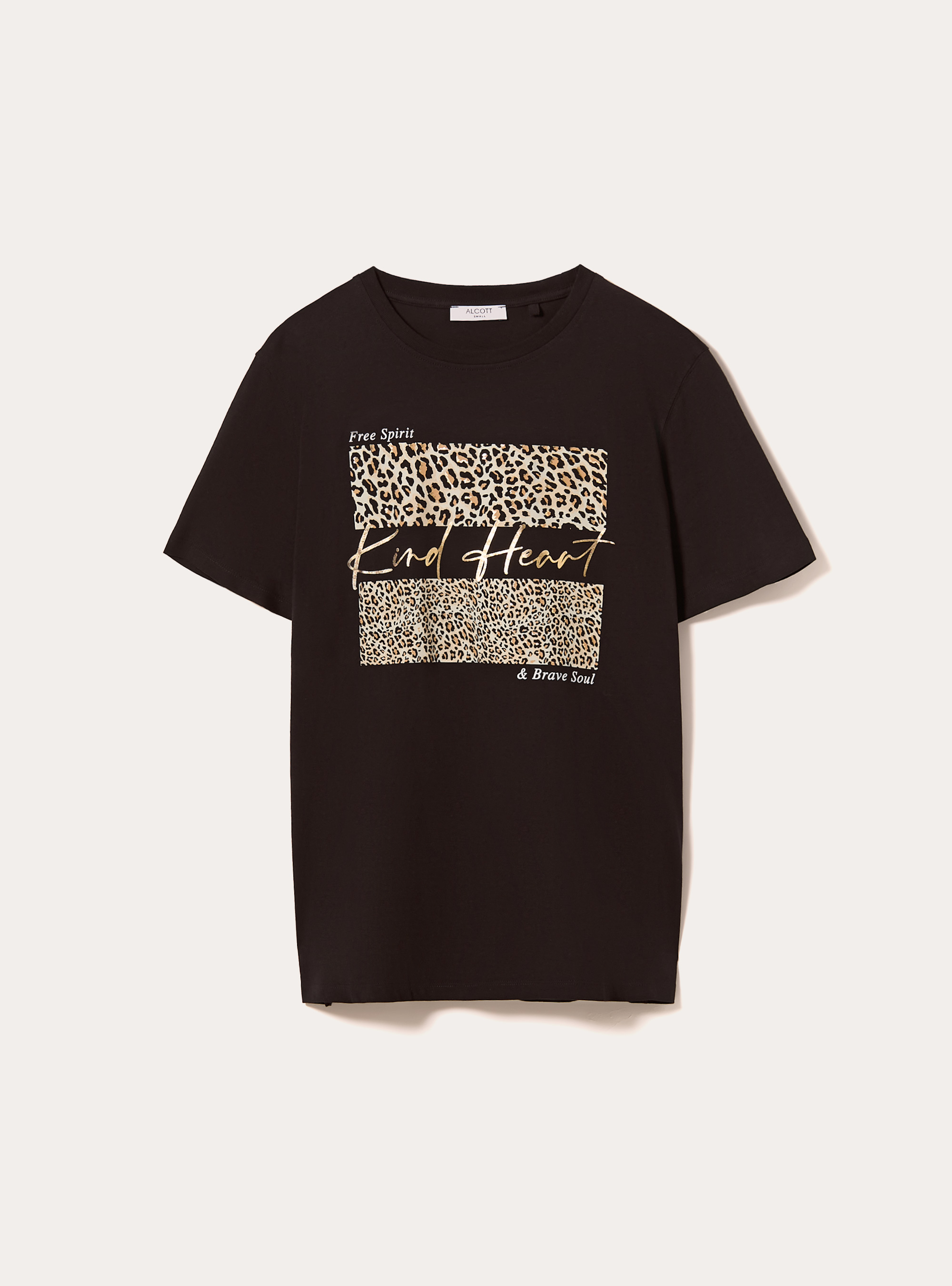 T-shirt à imprimé métallique, BK1 BLACK