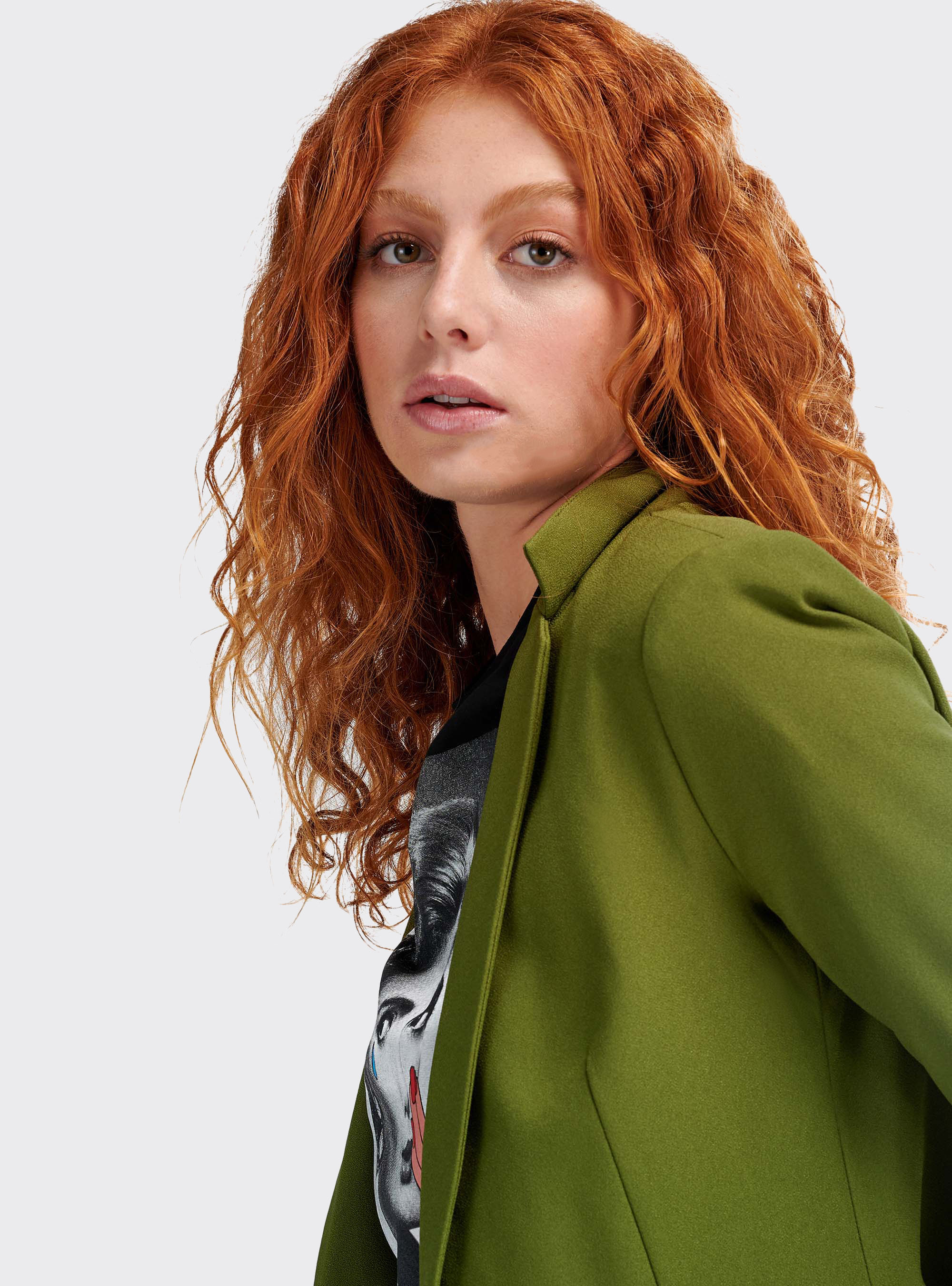 Blazer with a lapel collar, C0616 KAKY