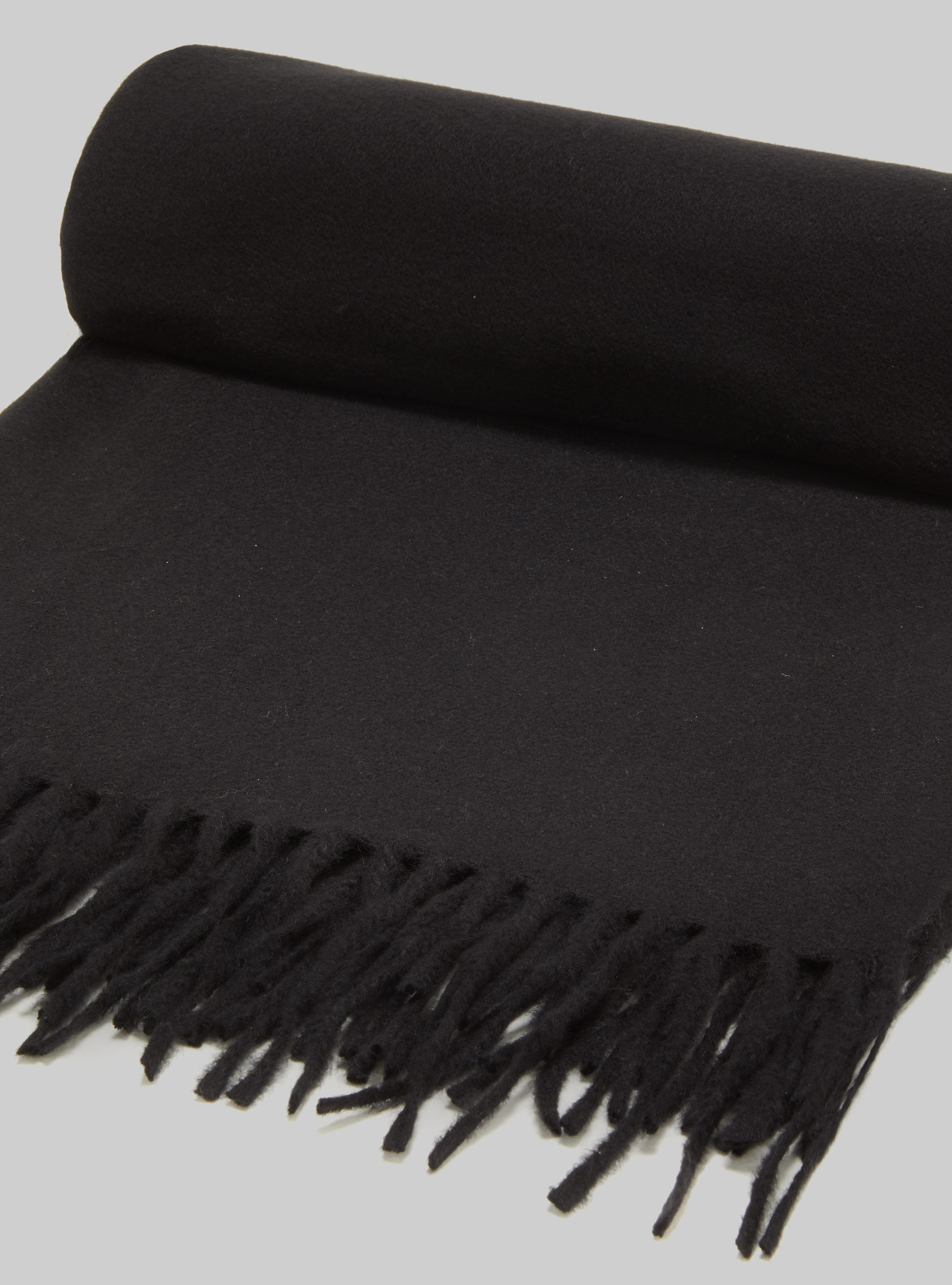 &Eacute;charpe unie avec franges, BK1 BLACK