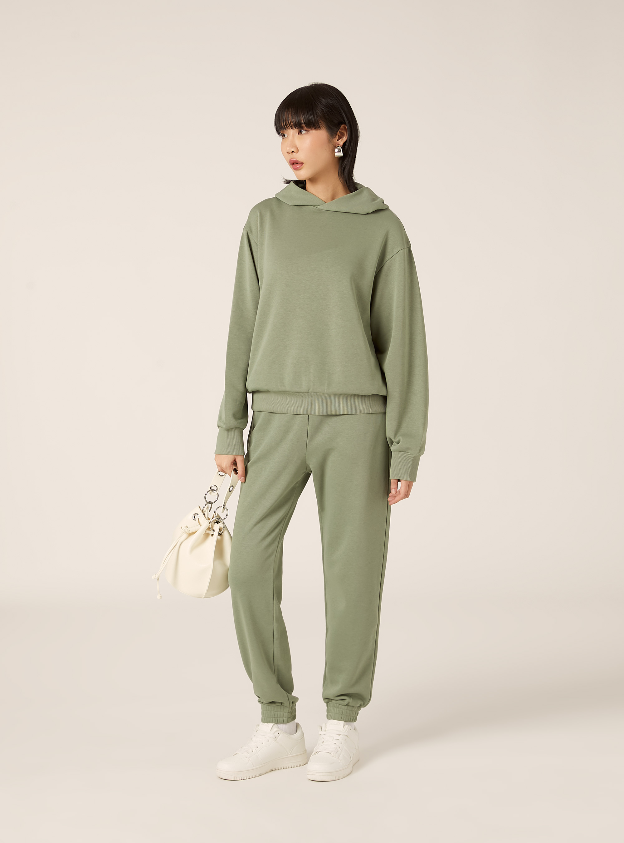 Felpa con cappuccio boxy, KY3 KAKY LIGHT