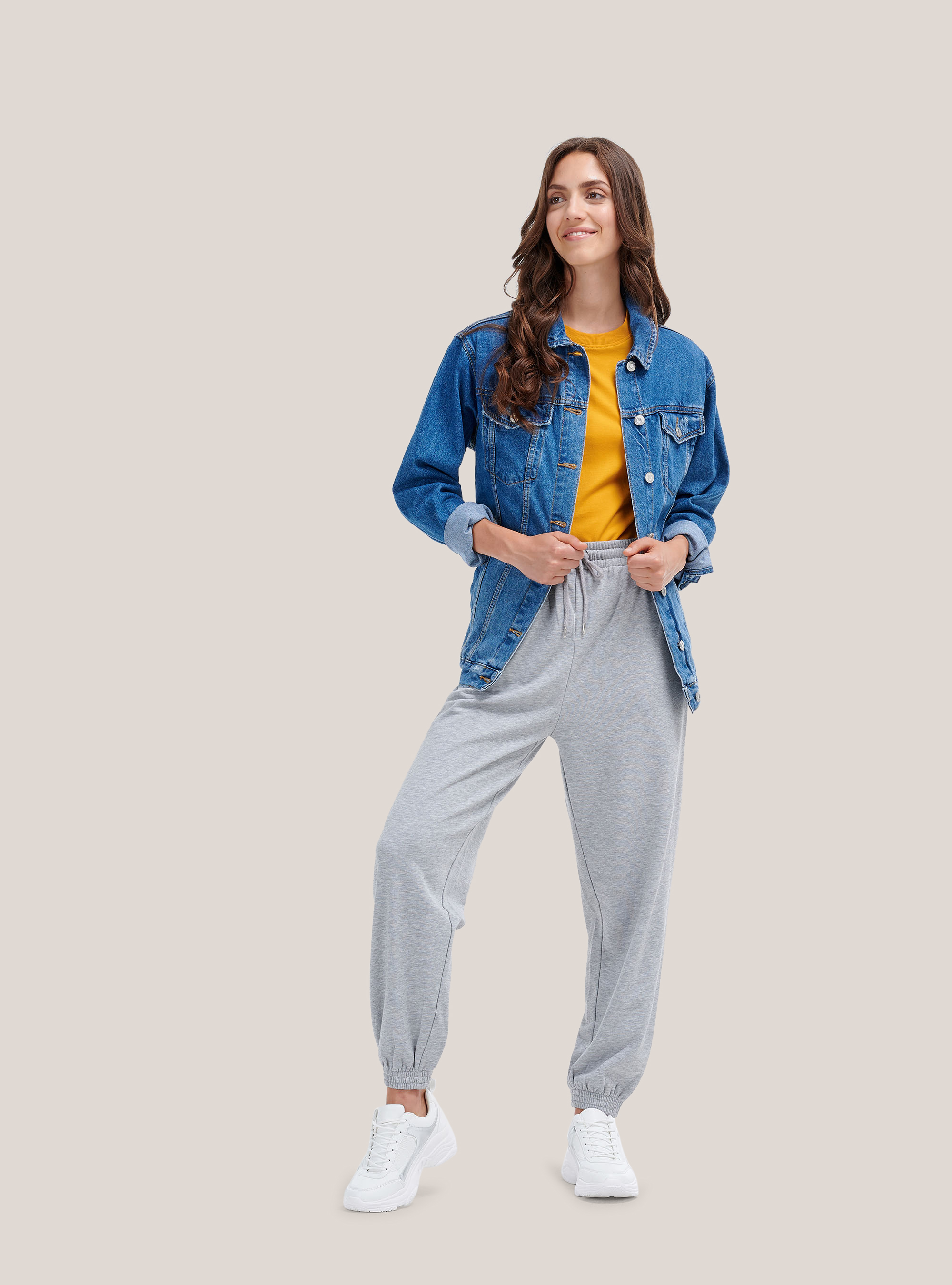 Maglietta tinta unita essential in cotone combed, C719 SENAPE