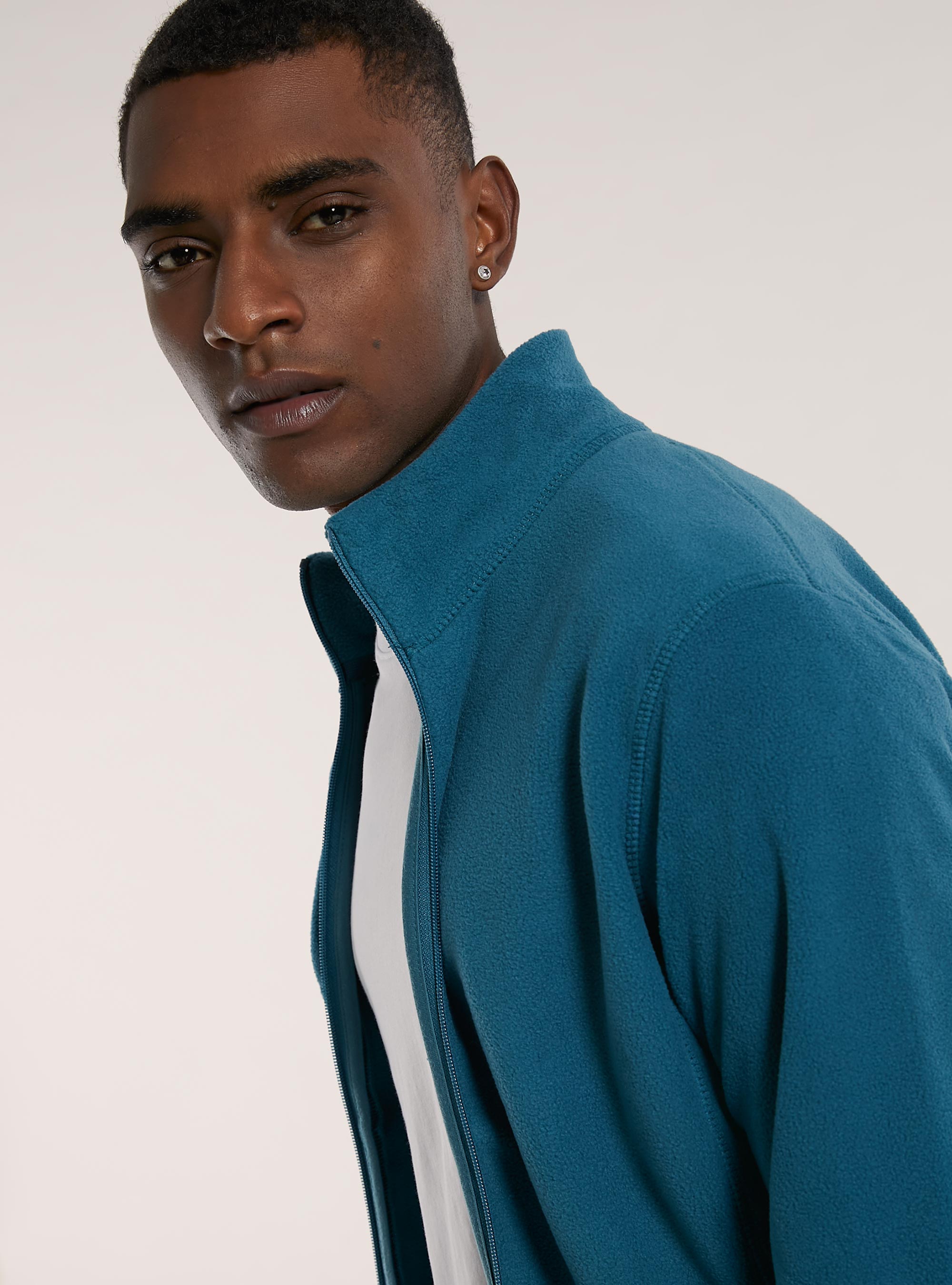 Cardigan polar fleece, OB2 BLUE OIL MED.