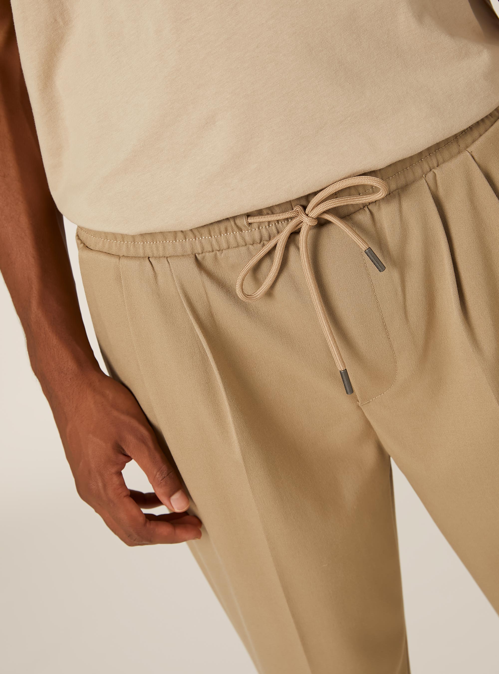 Twill jogger pants, BG2 BEIGE MEDIUM