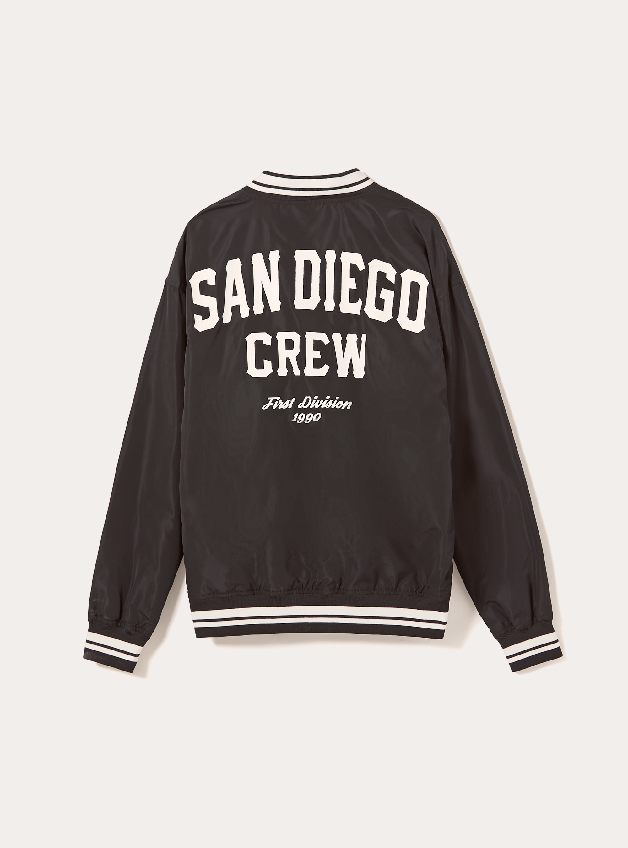 Lightweight bomber jacket with print, BK1 BLACK