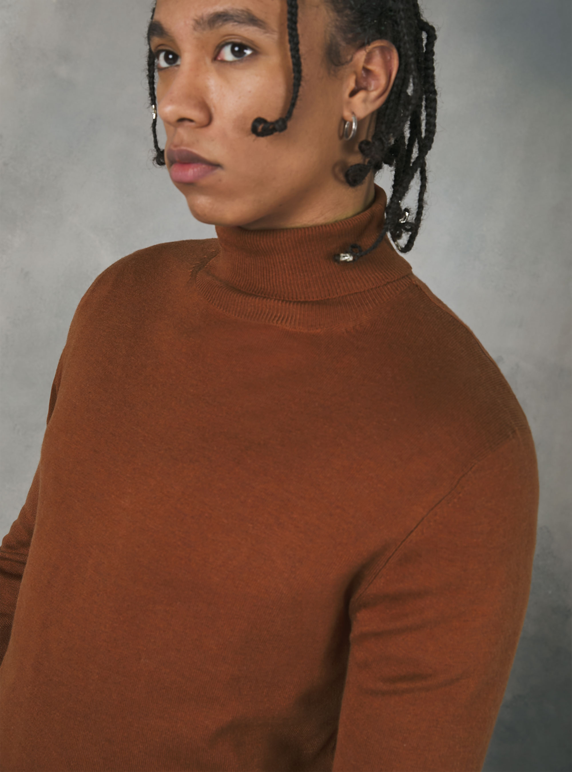 Soft turtleneck pullover, RT2 RUSTY MEDIUM