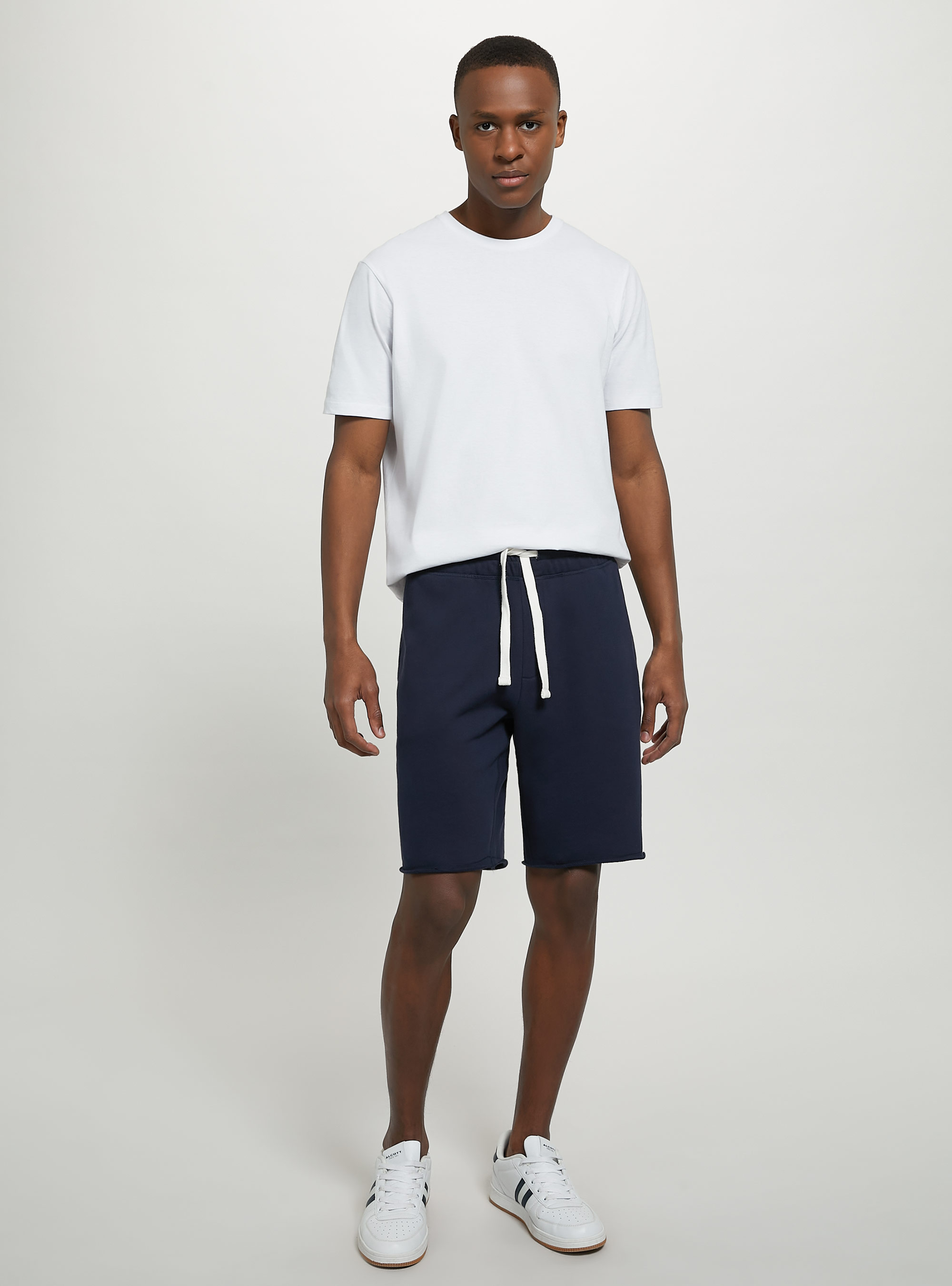Cotton jogger bermuda shorts, NA1 NAVY DARK
