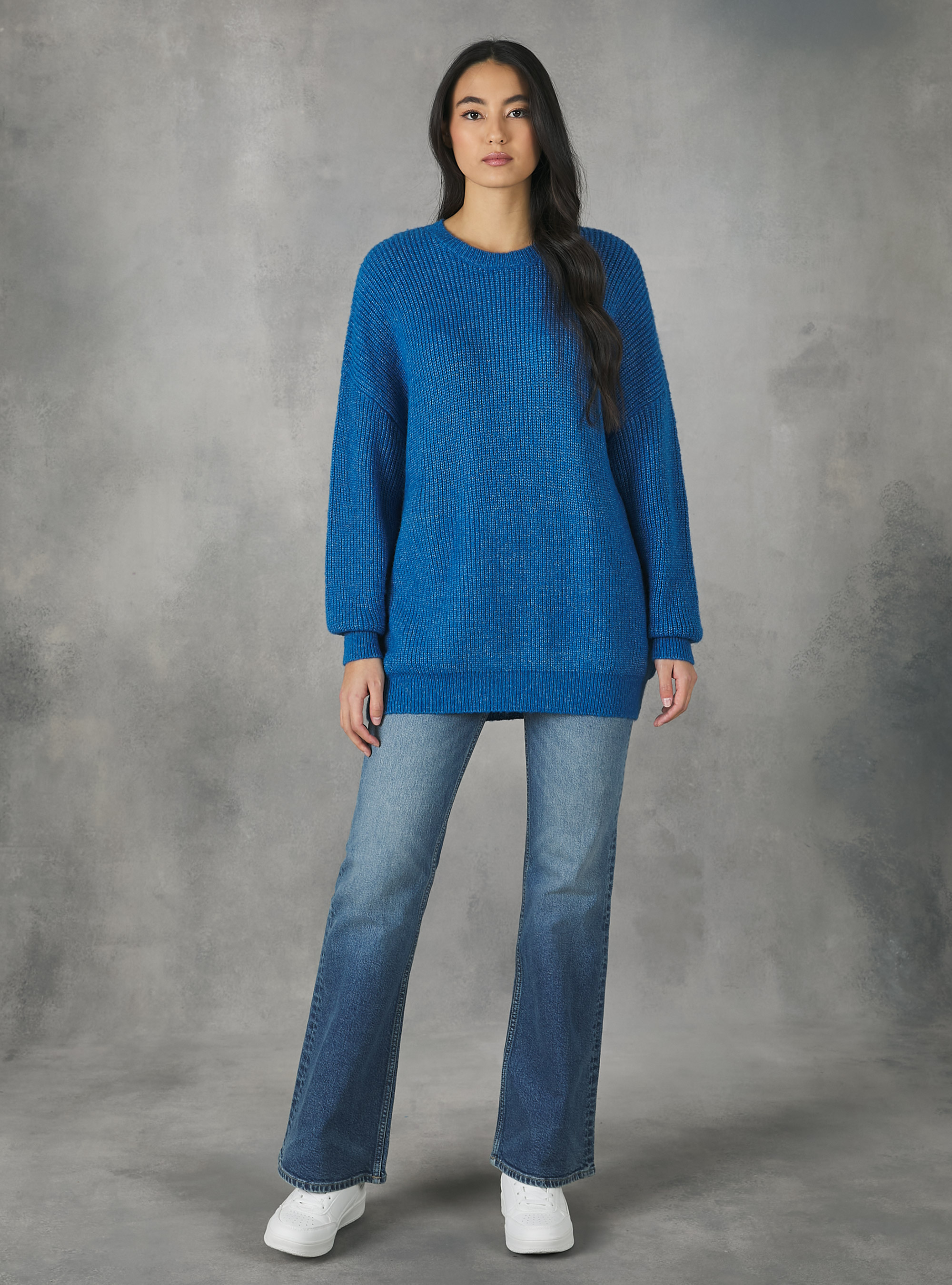 Pull oversize en cotes anglaises, OB2 BLUE OIL MED.