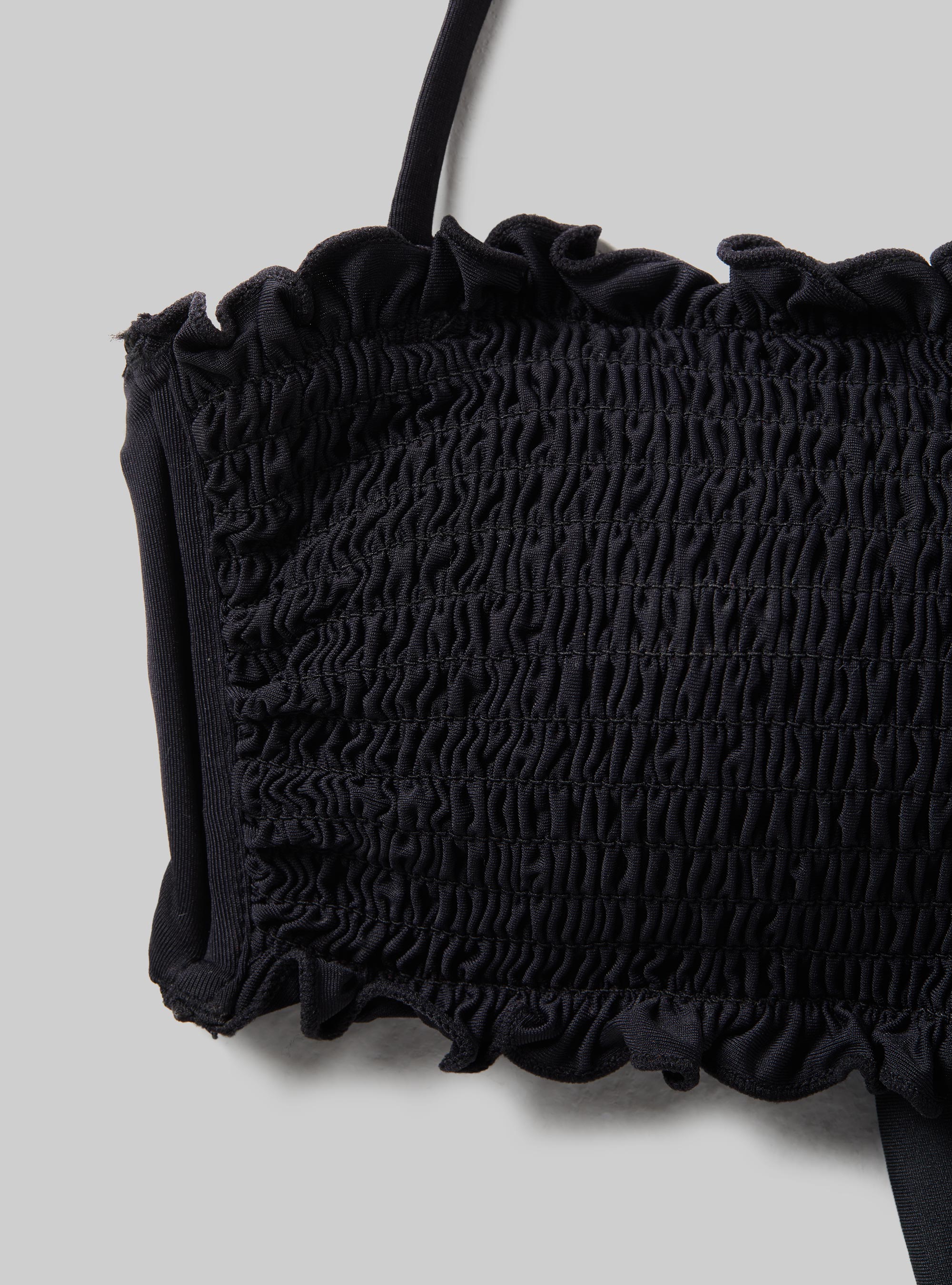 Textured bandeau bikini top, BK1 BLACK