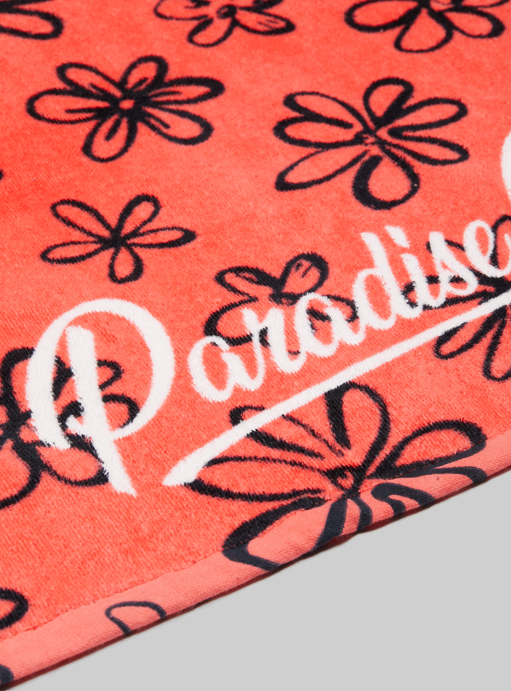 Telo mare in cotone con stampa, FLOWERS