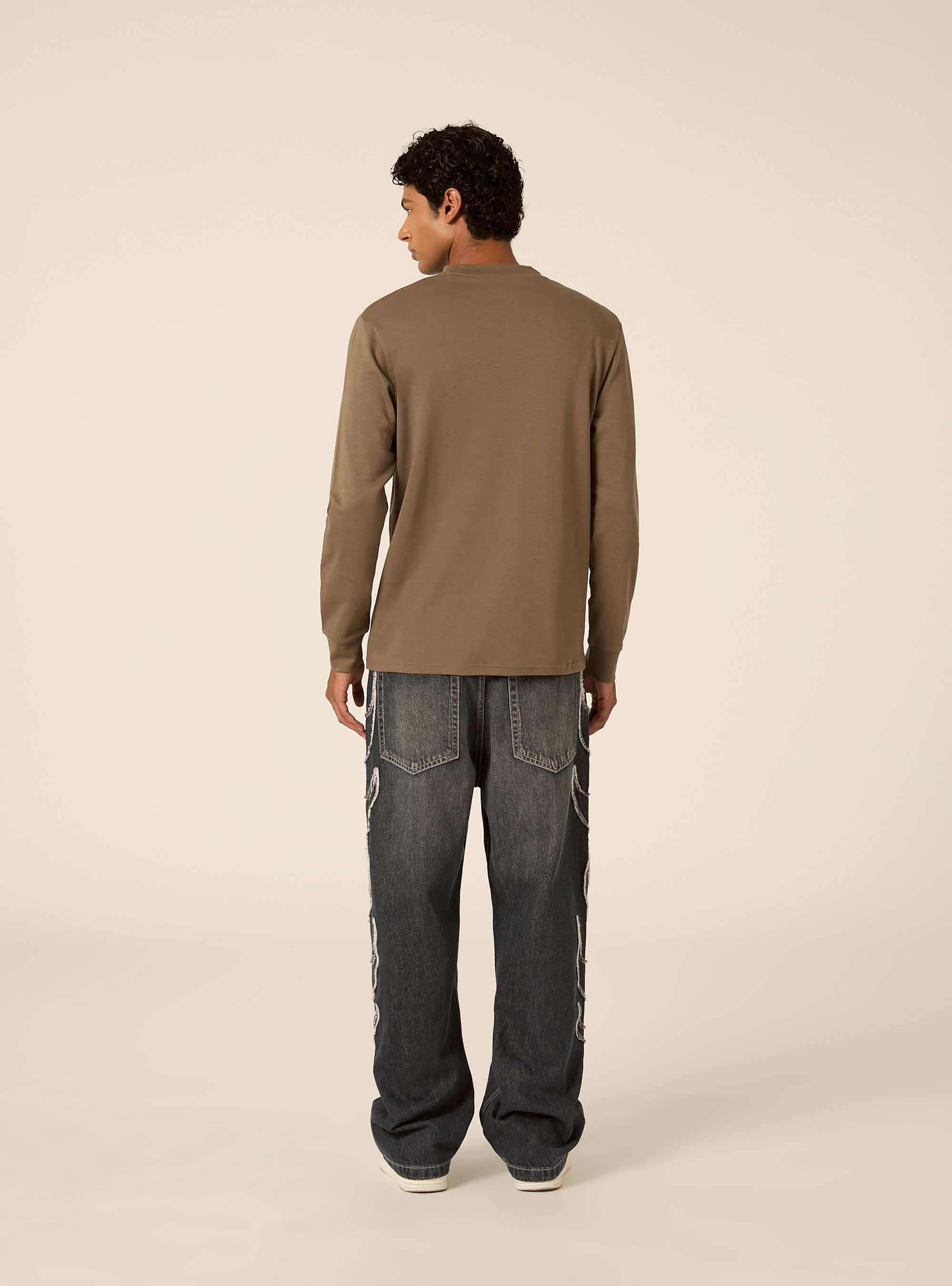Maglia girocollo maniche lunghe interlock, KAKY MEDIO