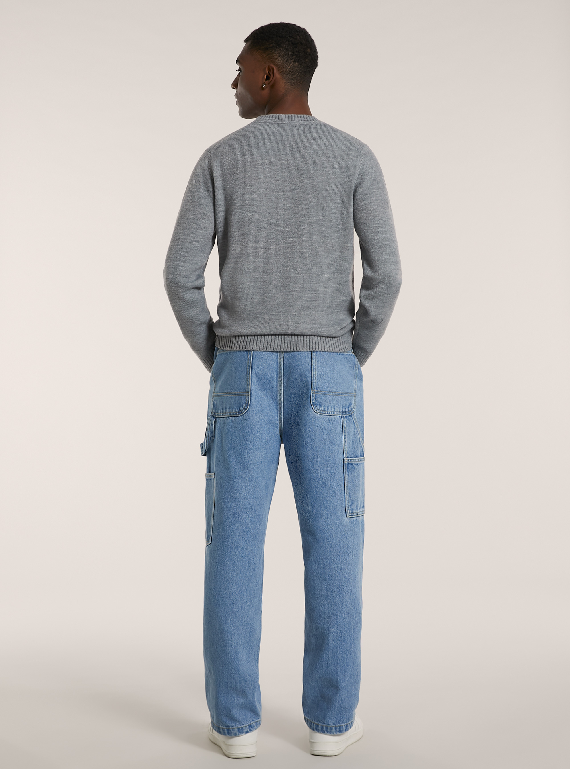 Maglione girocollo, MGY3 GREY MEL LIGHT