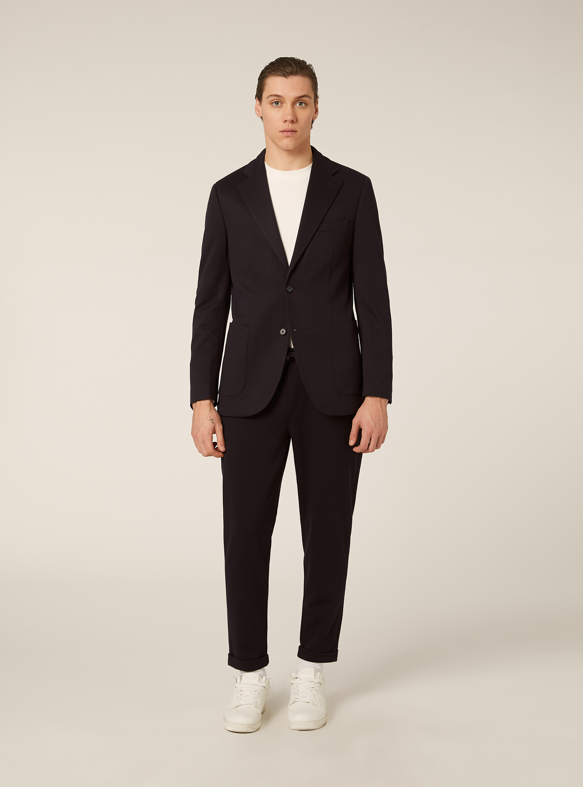 Pantaloni con vita jogger honeycomb, NAVY SCURO