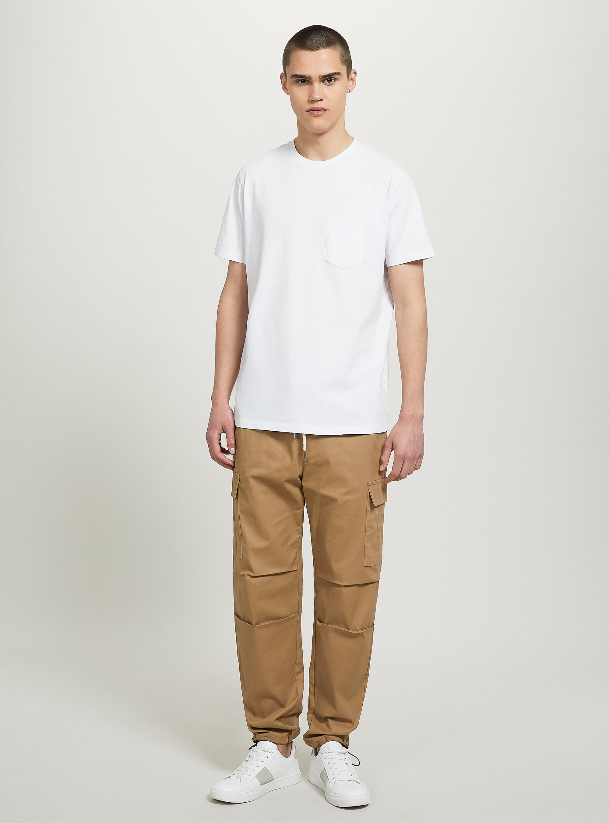 Pantaloni parachute con tasconi, BG1 BEIGE DARK