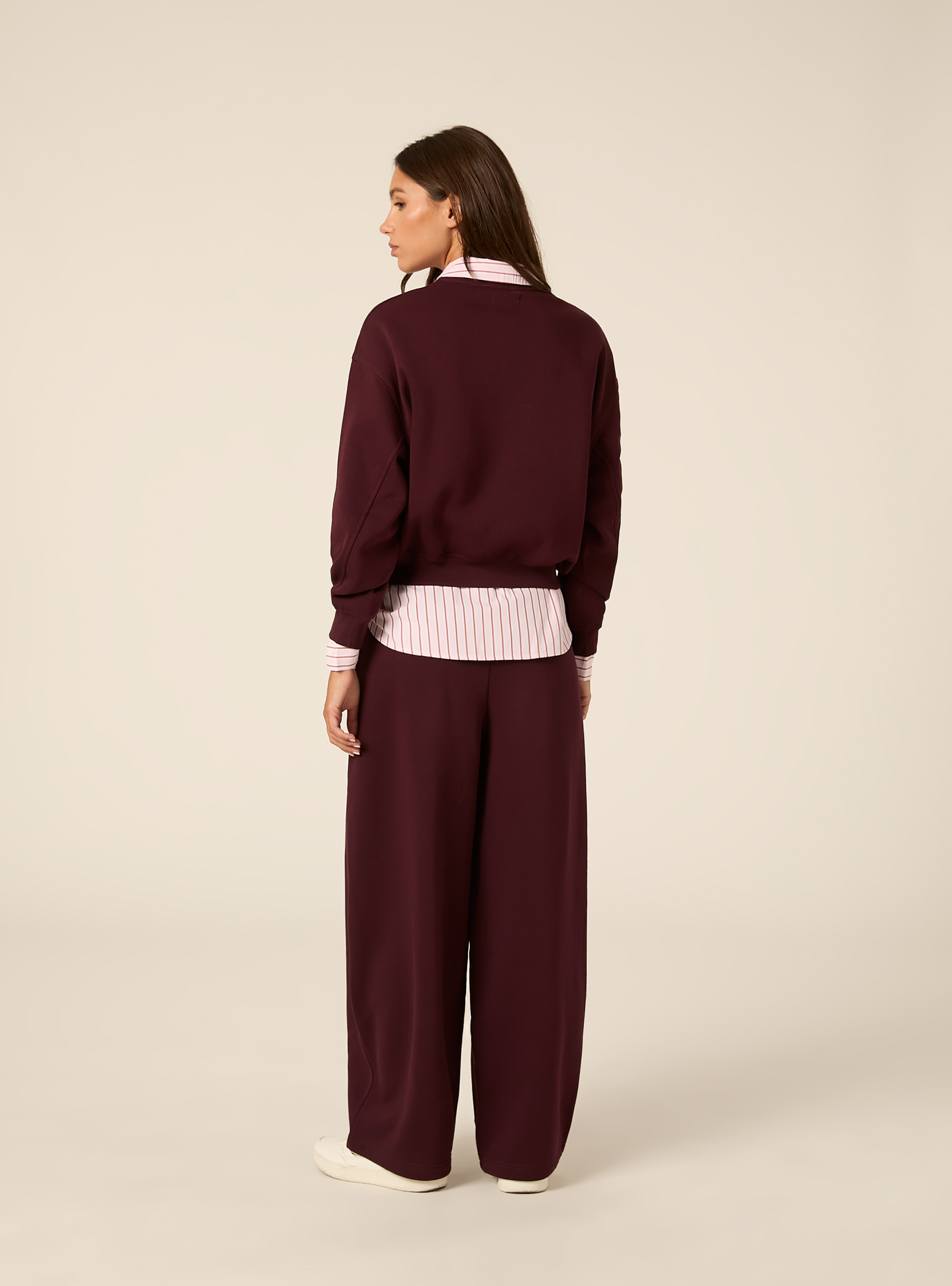Felpa girocollo, BO1 BORDEAUX DARK
