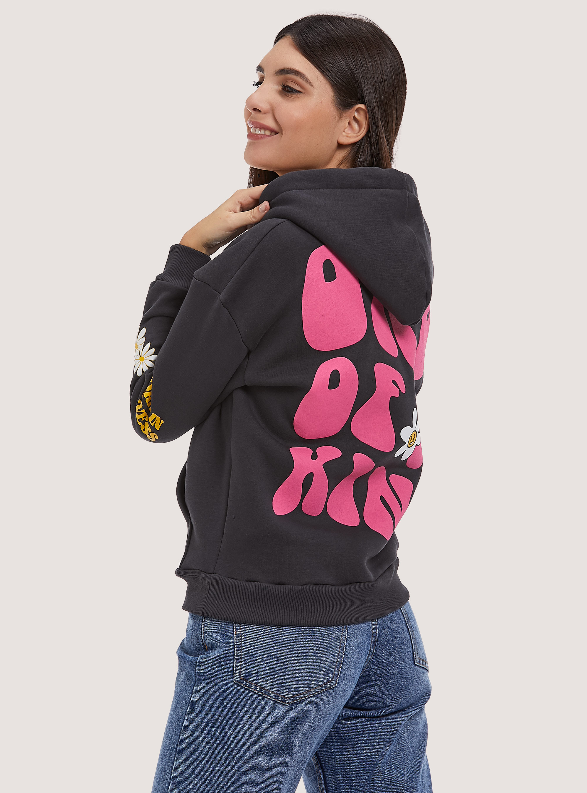 Felpa con stampa Smile Collection, BK2 PIRATE BLACK