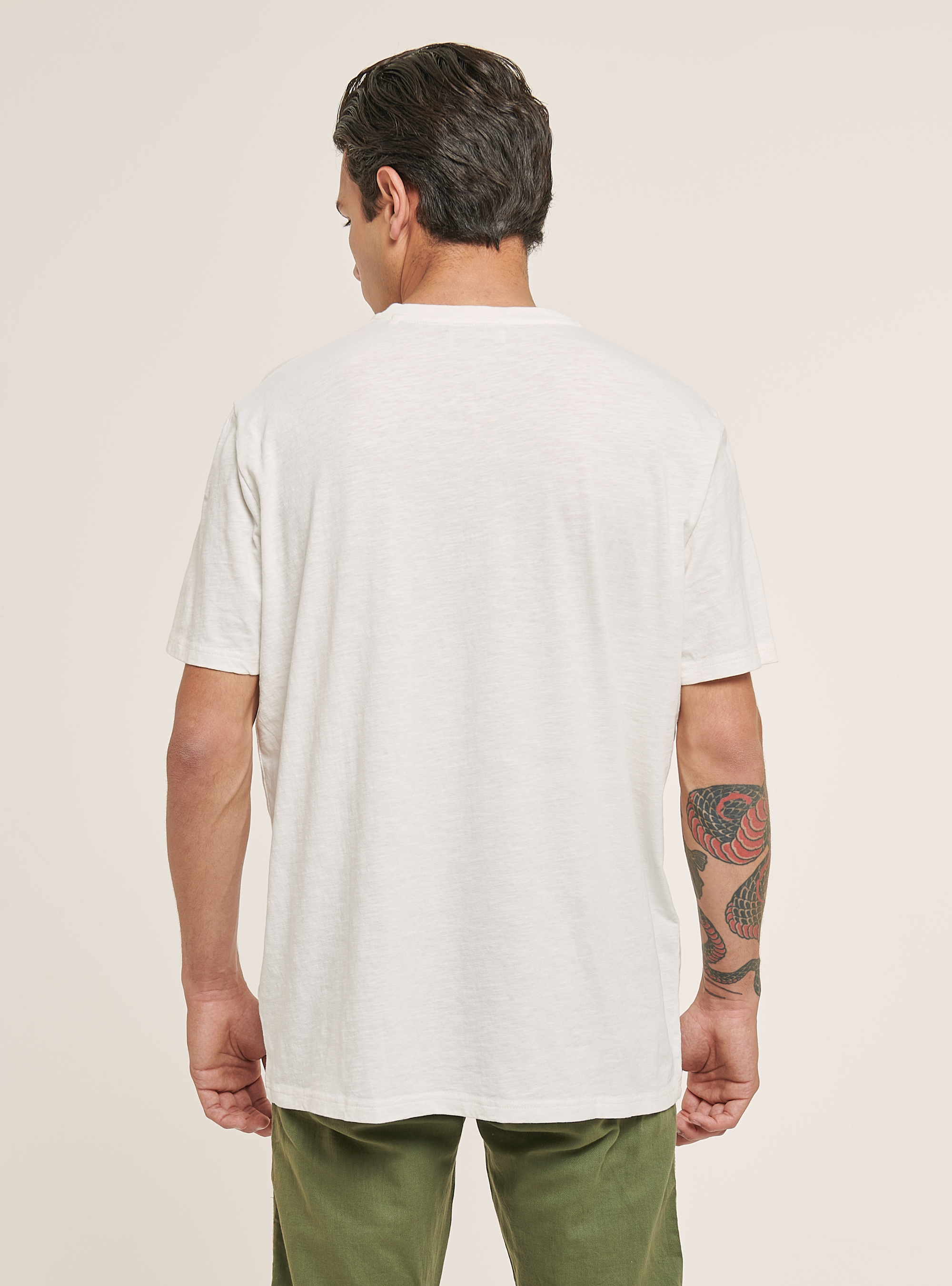 Camiseta de algod&oacute;n serafino, BLANQUECINO