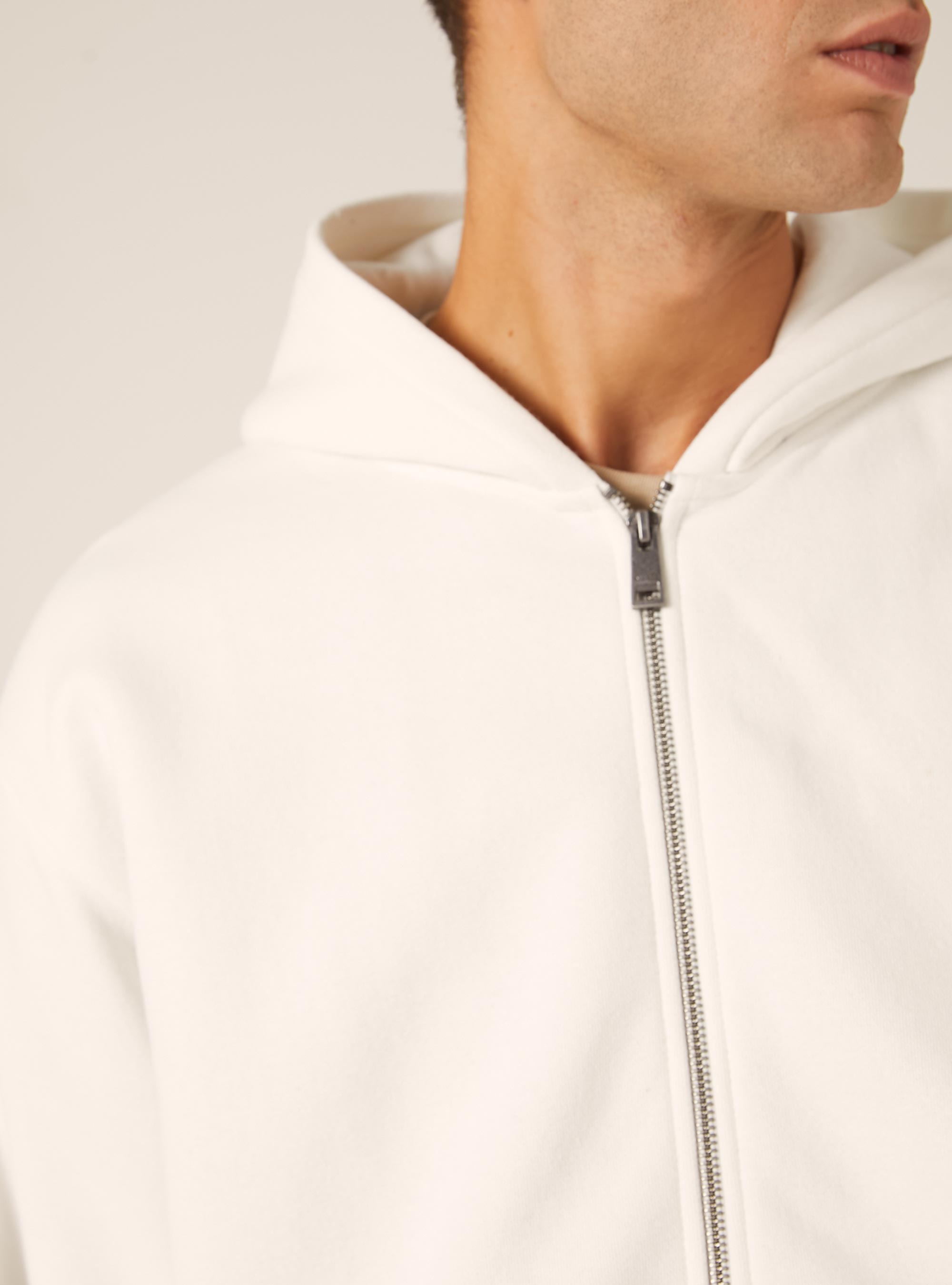 Boxy fit zip-up hoodie, WH2 WHITE
