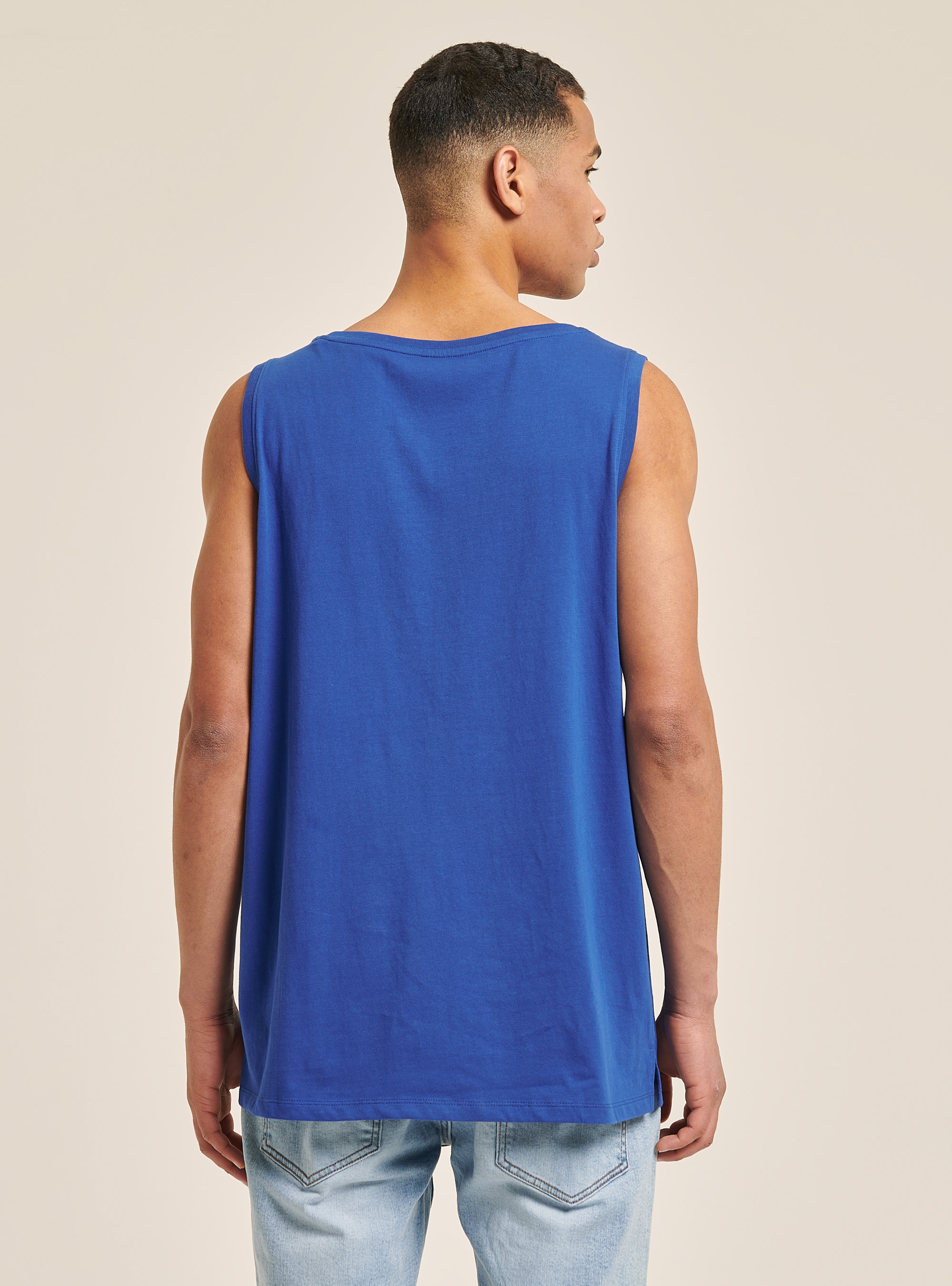 Einfarbiges Basic-Tanktop aus reiner Baumwolle, C2227 ROYALE