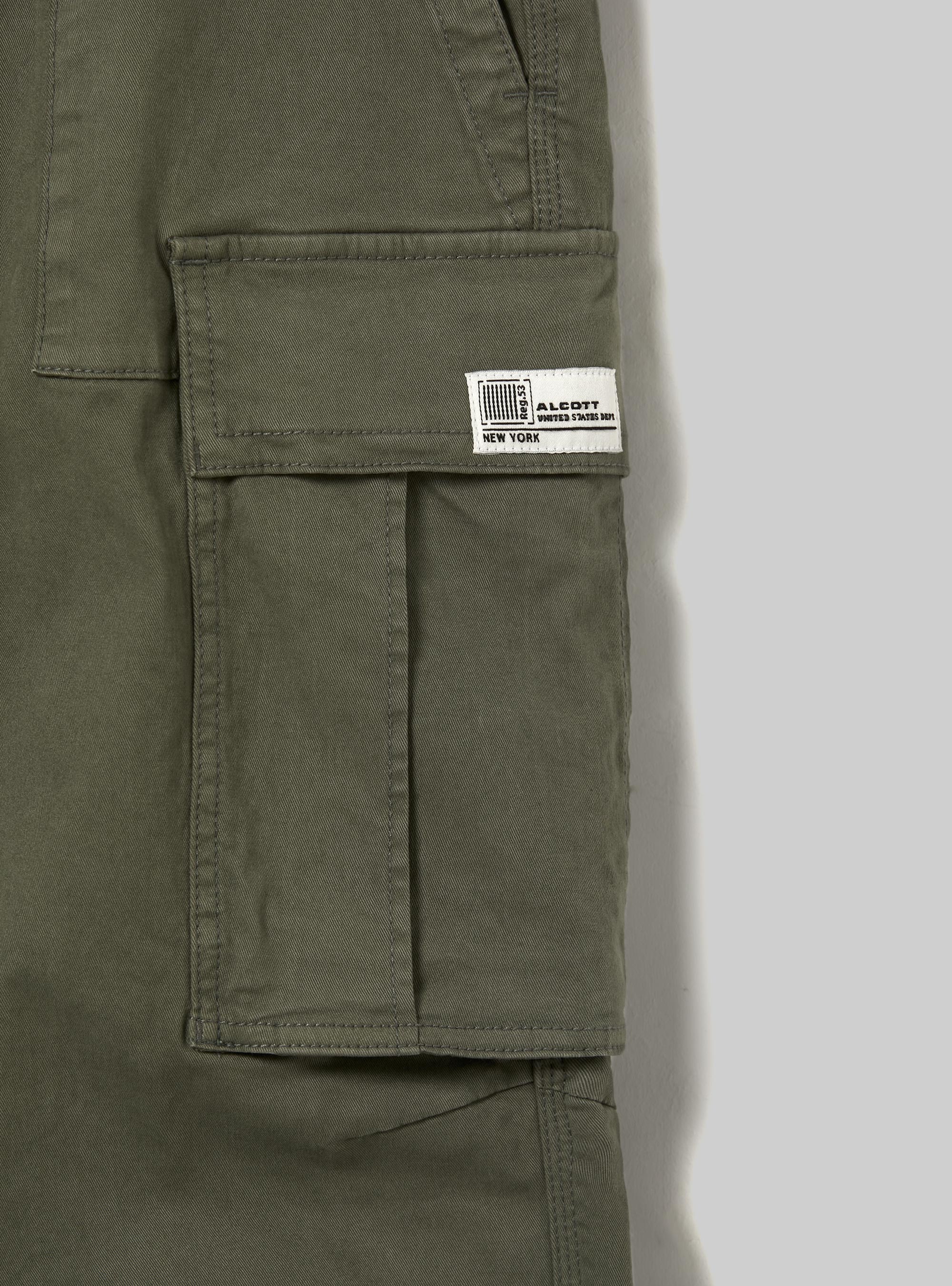 Pantaloni cargo relaxed in twill stretch, KY2 KAKY MEDIUM