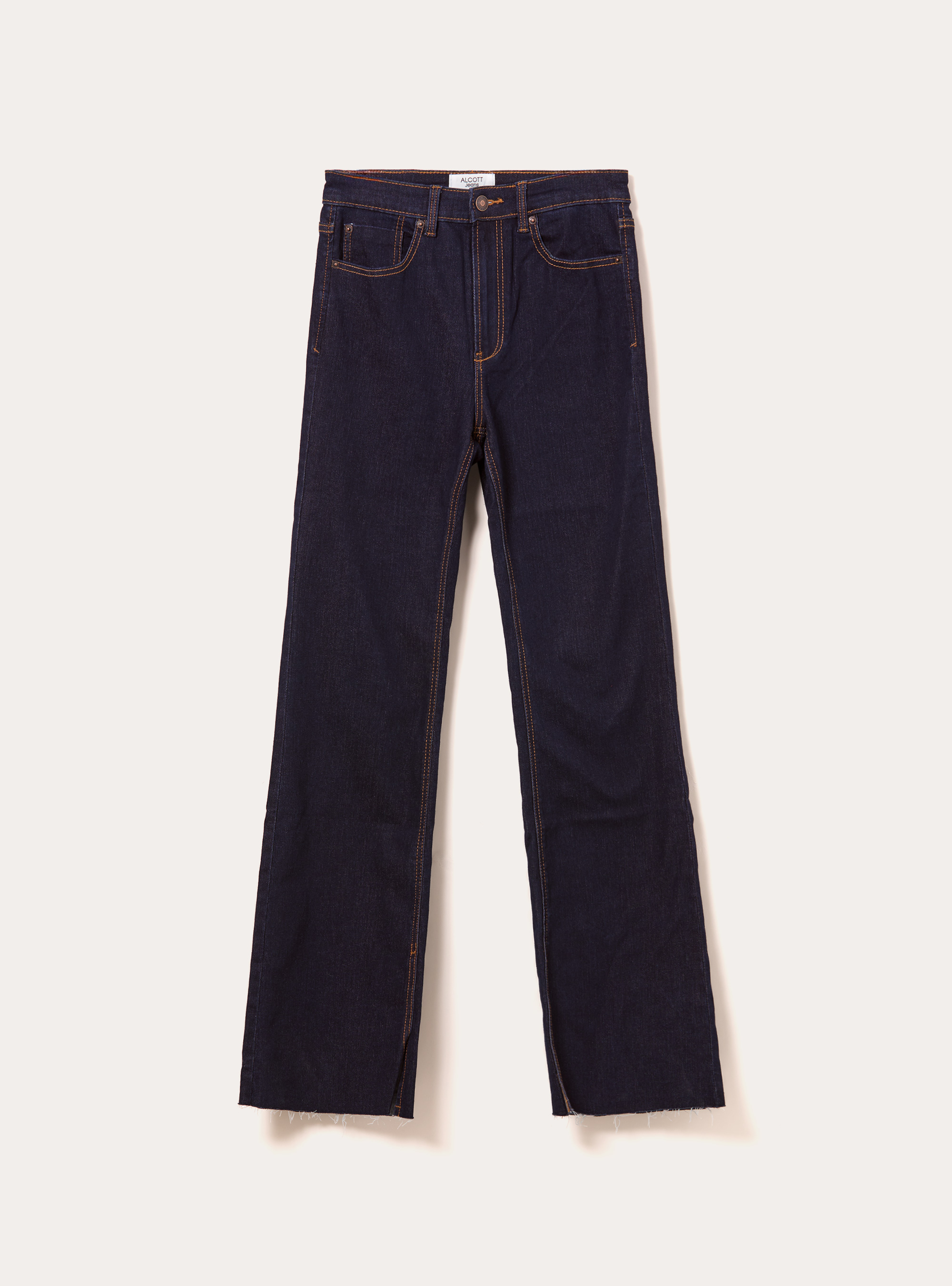 High-waisted flare jeans, D001 DEEP BLUE