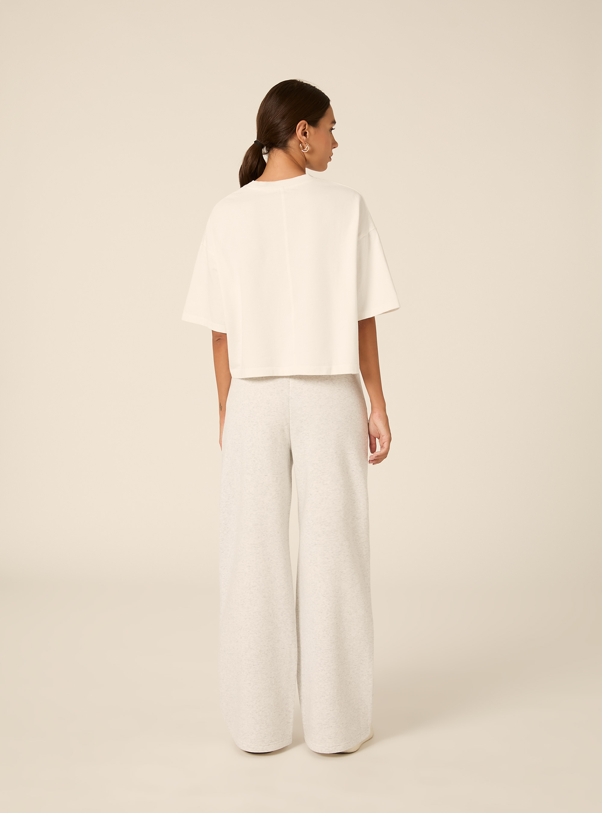 Pantaloni wide leg licenza yale, MGY3 GREY MEL LIGHT