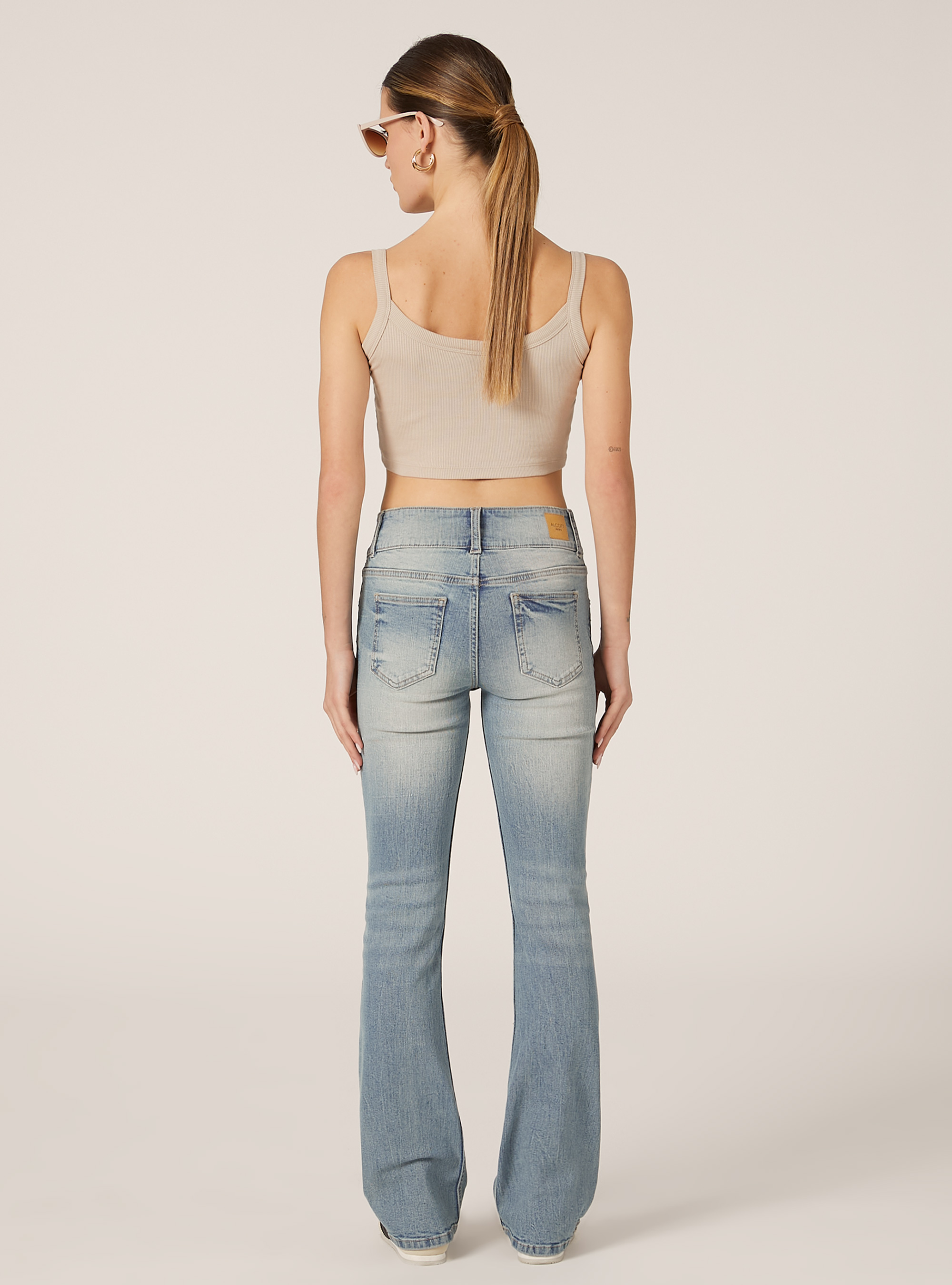 Jeans bootcut low waist, D006 AZURE