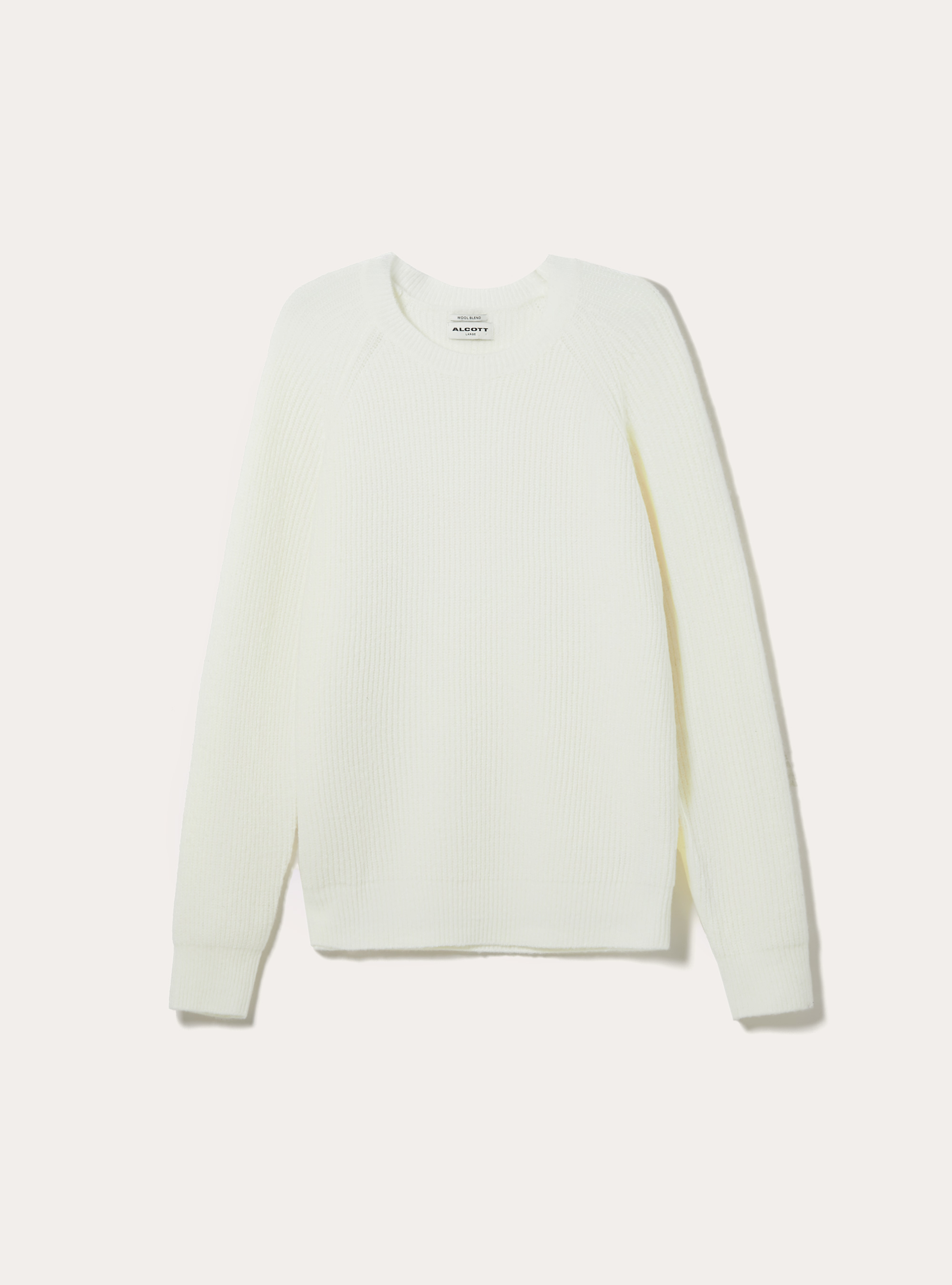 Jersey de canalé inglés en mezcla de lana, WH2 WHITE