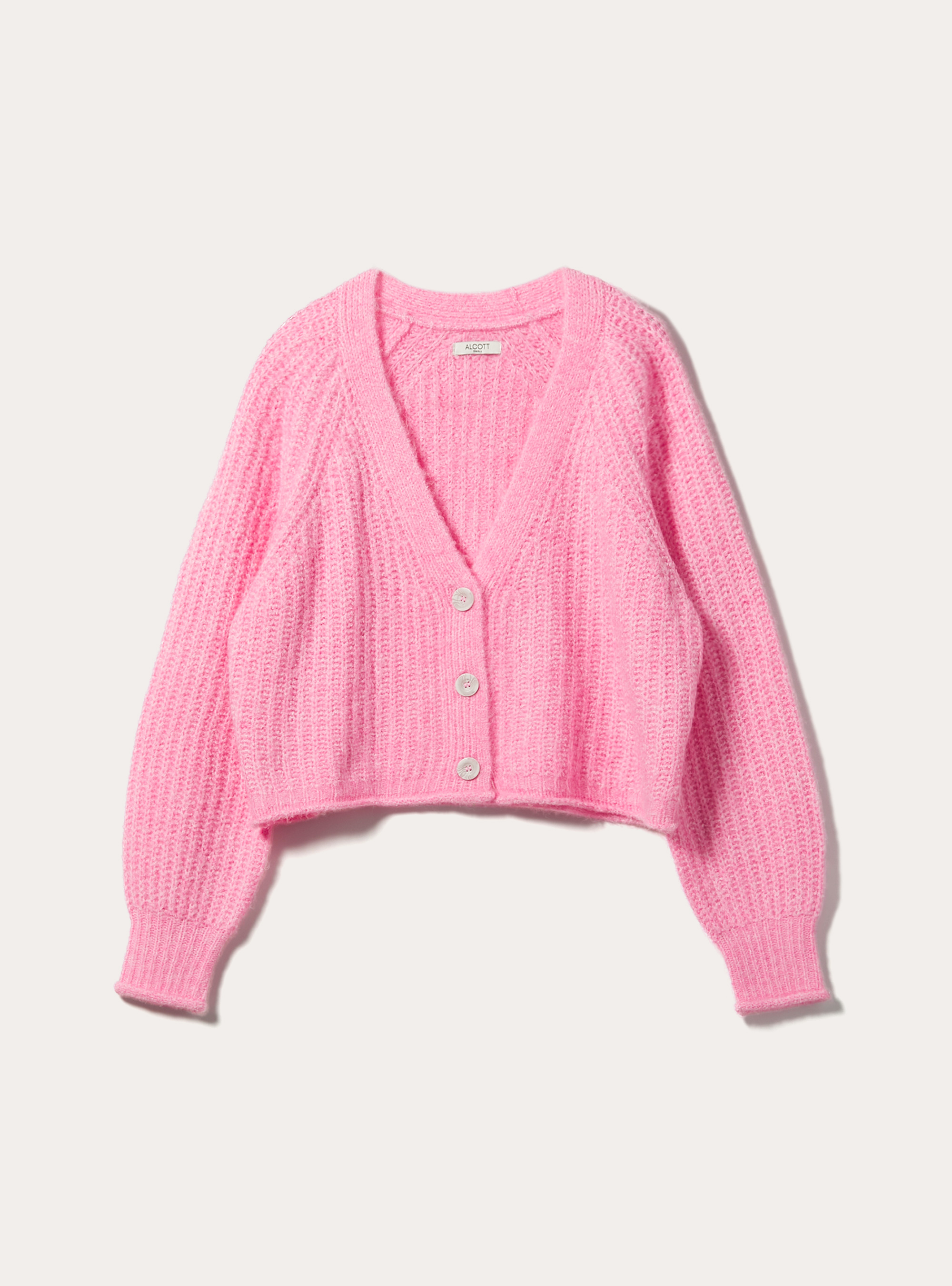 Cardigan &agrave; boutons, MPK2 PINK MEL MEDIUM