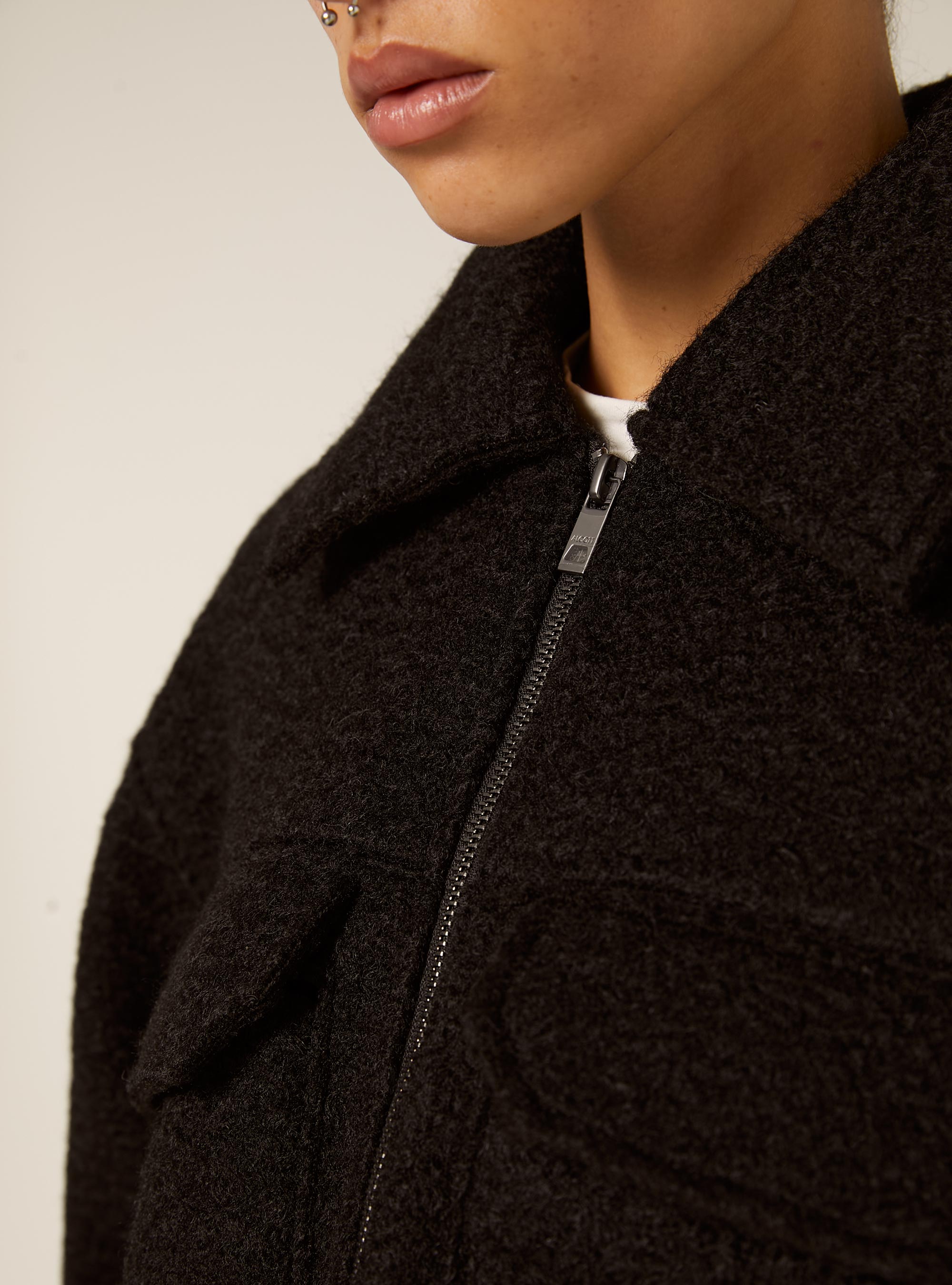 Bouclé jacket with large pockets, BK1 BLACK