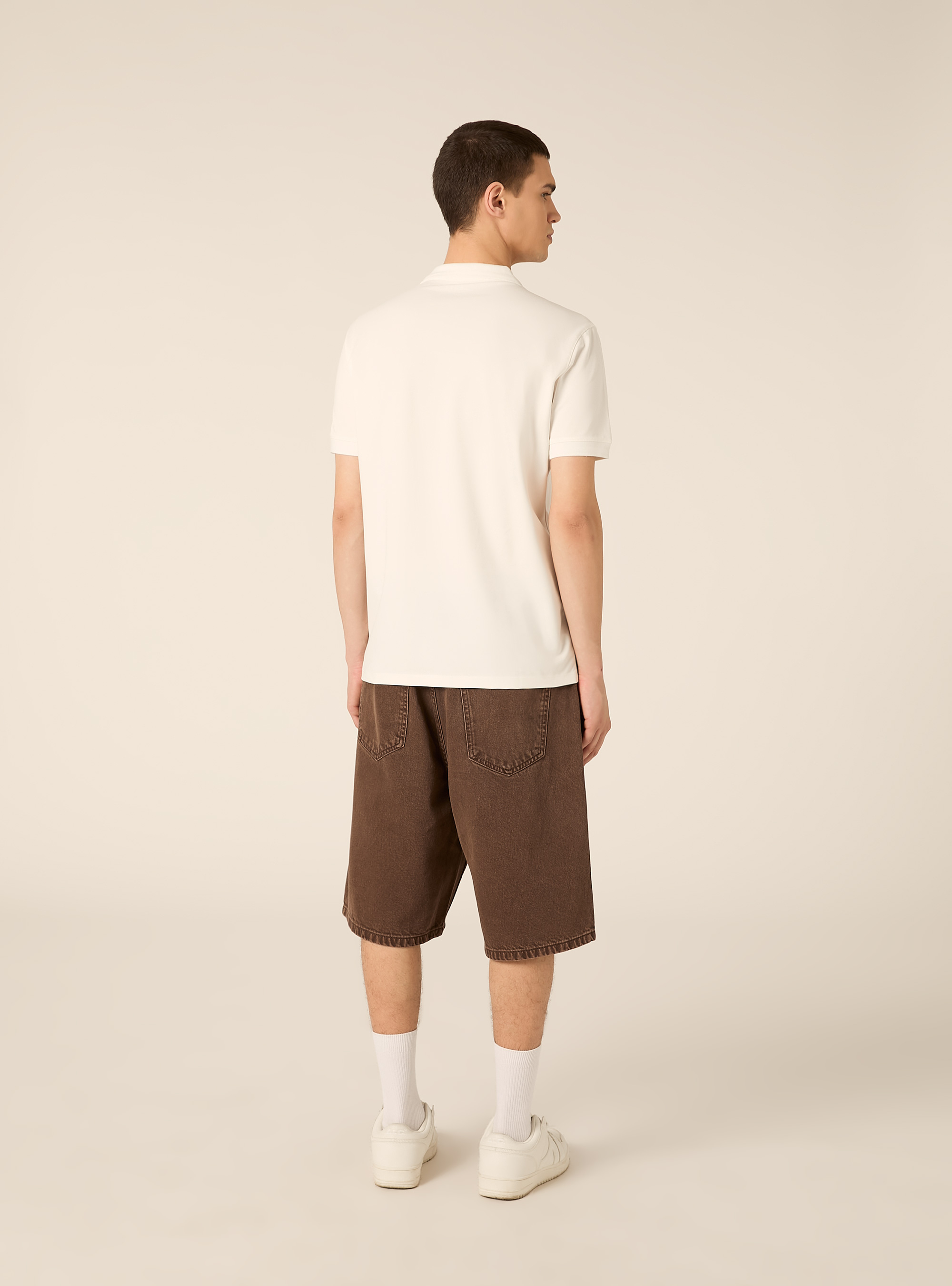 Polo AIRes en piqu&eacute; el&aacute;stico, WH1 OFF WHITE