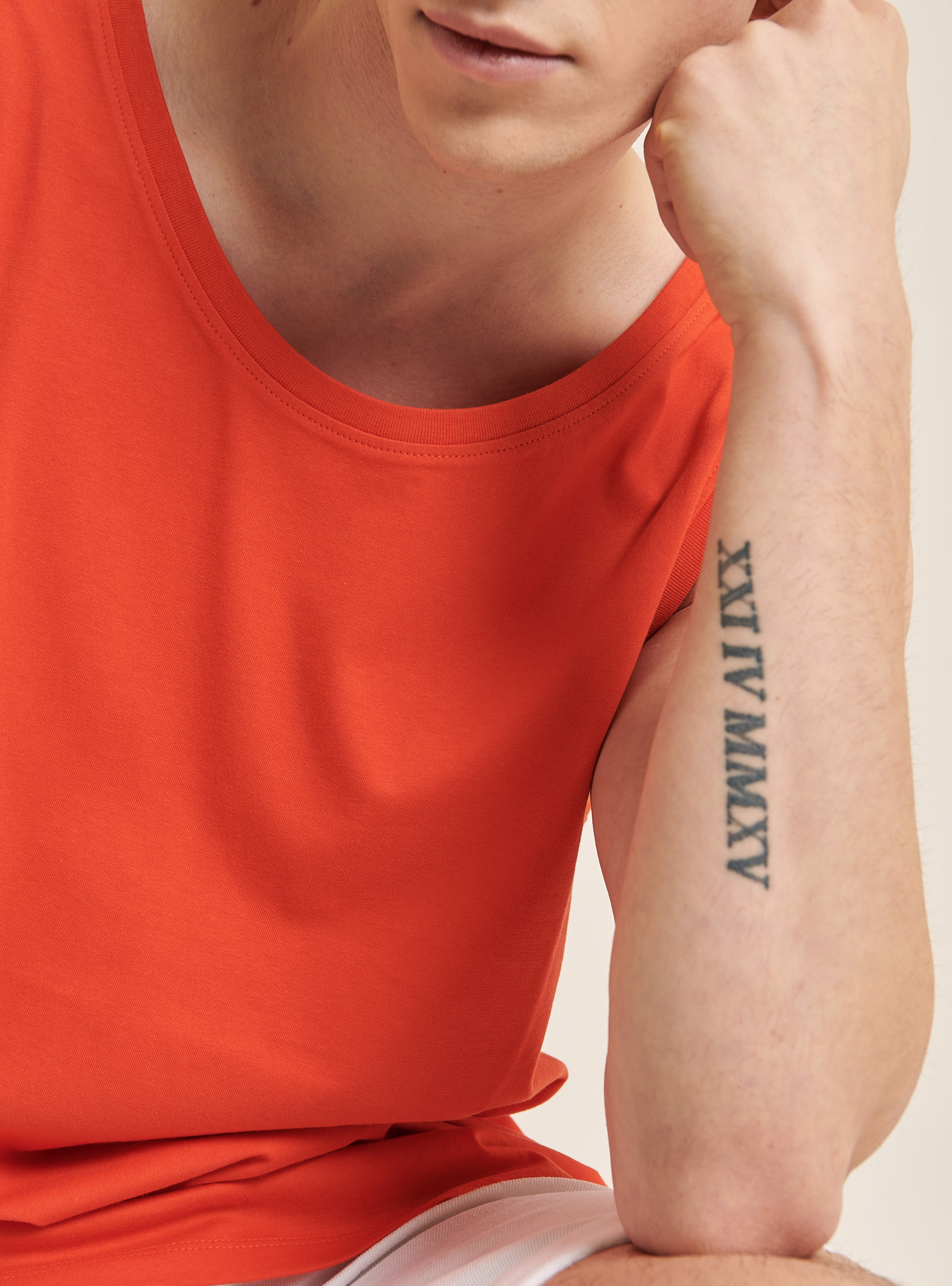 Débardeur en coton basique, C321 ORANGE