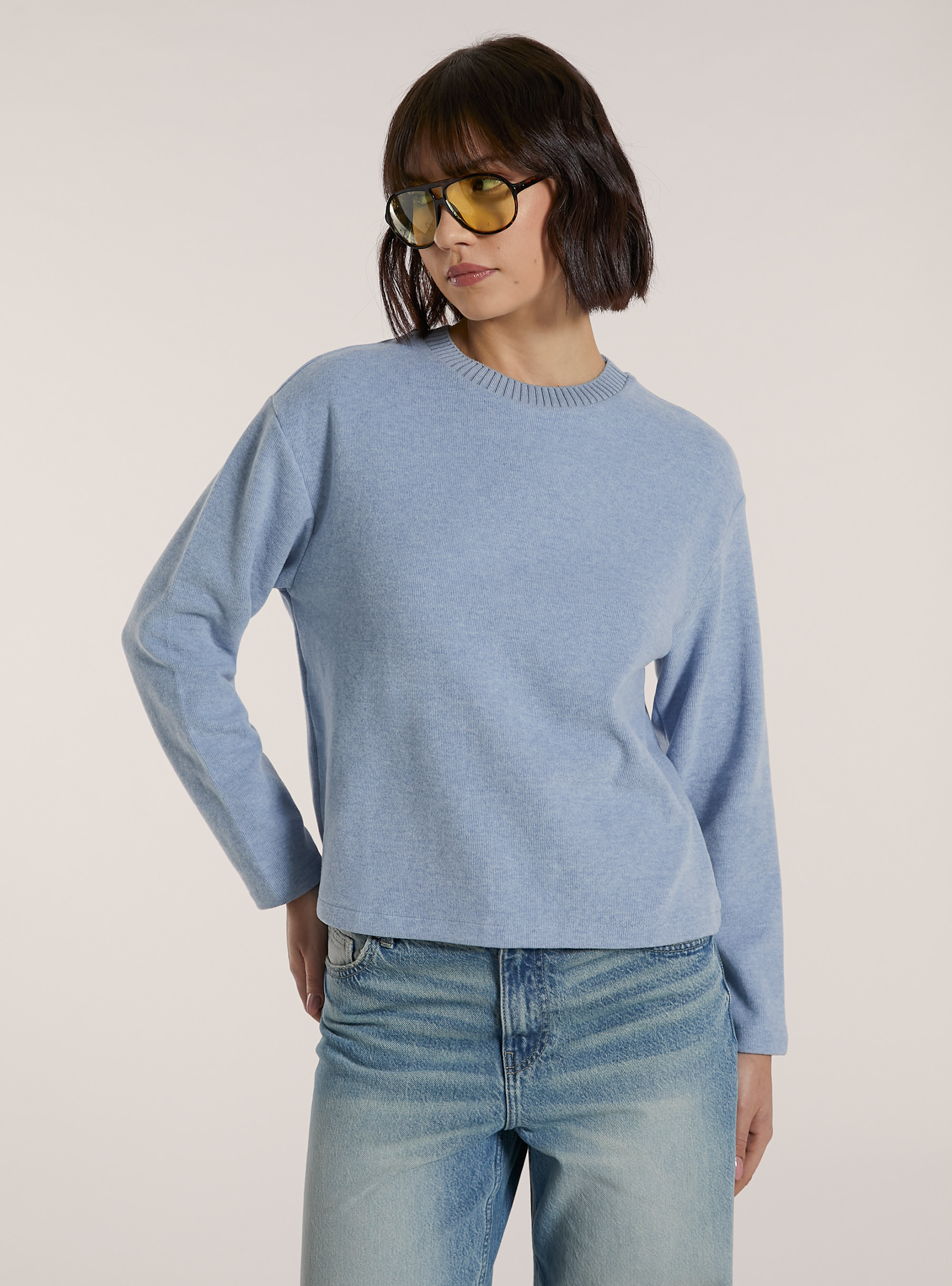 Pullover soft touch, MAZ2 AZURE MEL MEDIUM