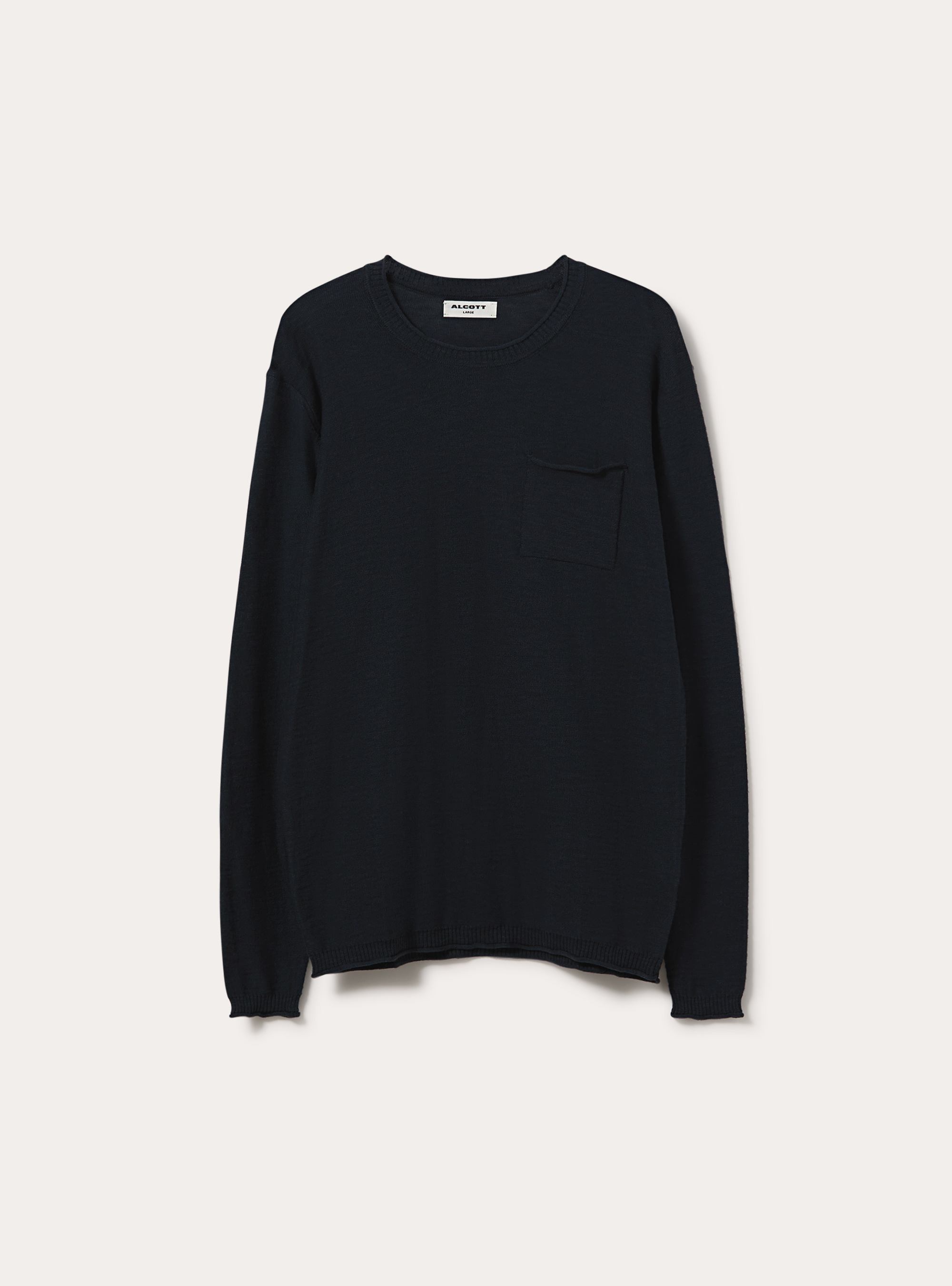 Pullover  in cotone slub, NAVY MEDIO