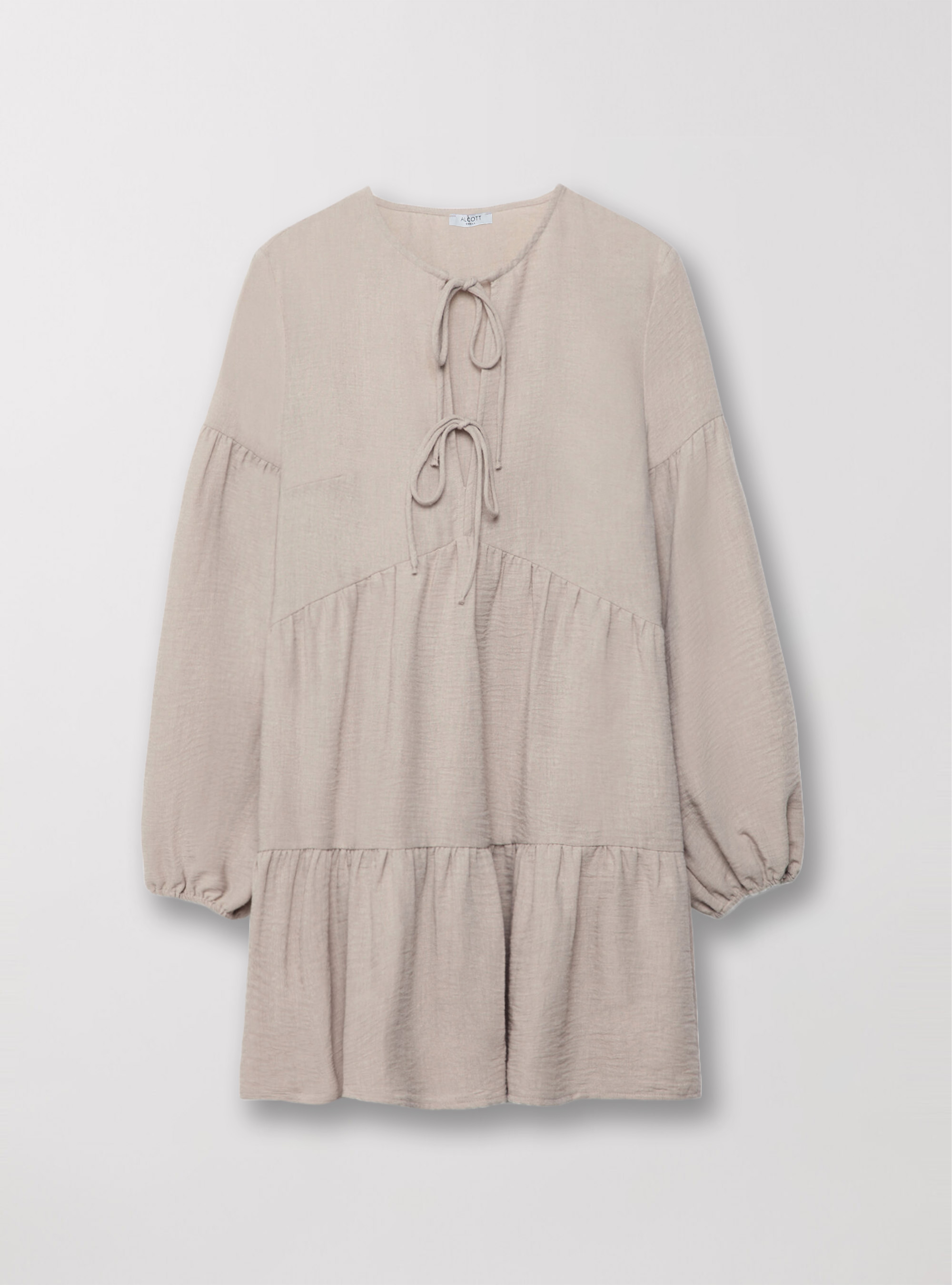 Soft dress with ties, BG2 BEIGE MEDIUM