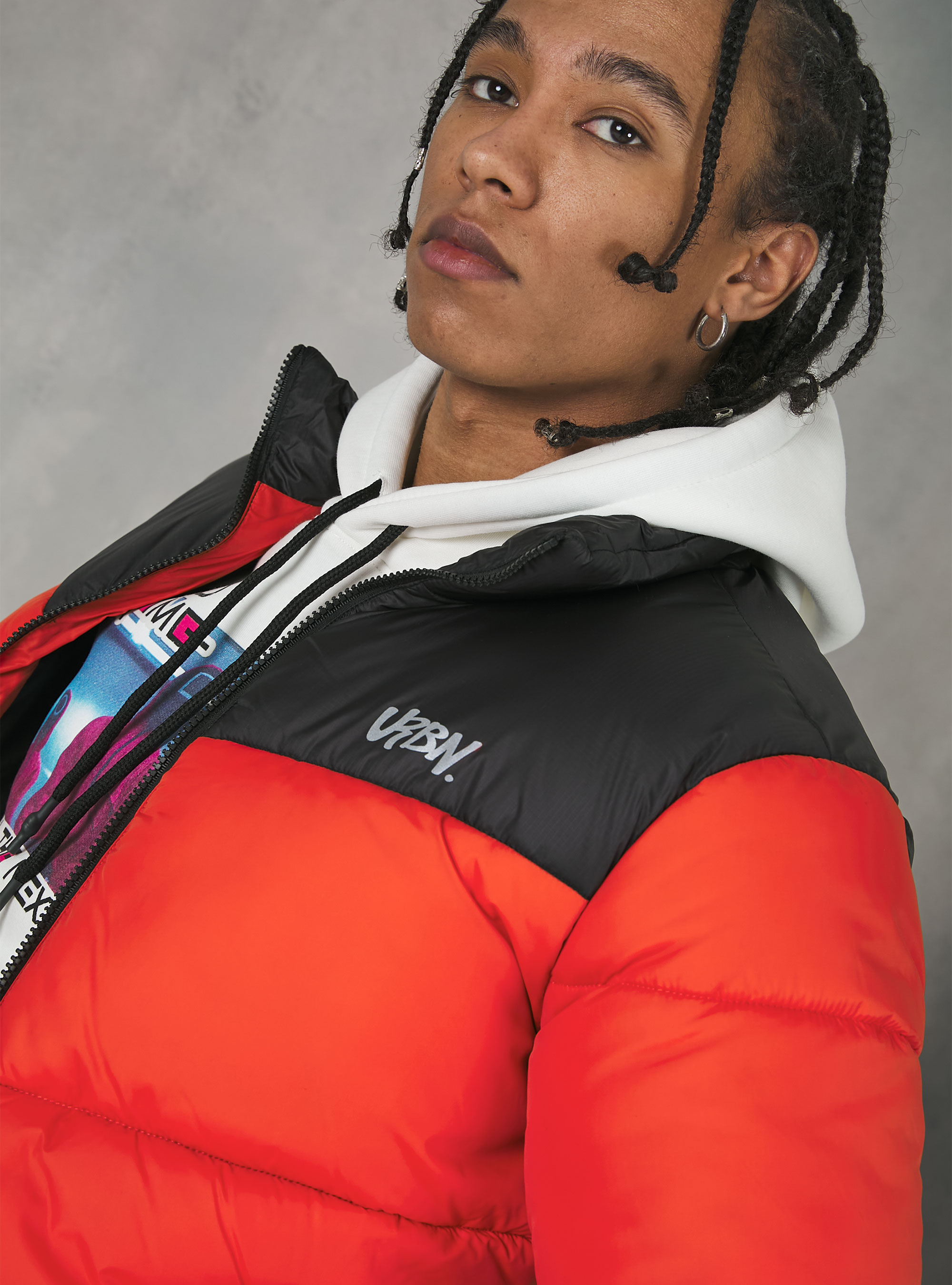 Colour block jacket, OR2 ORANGE MED.