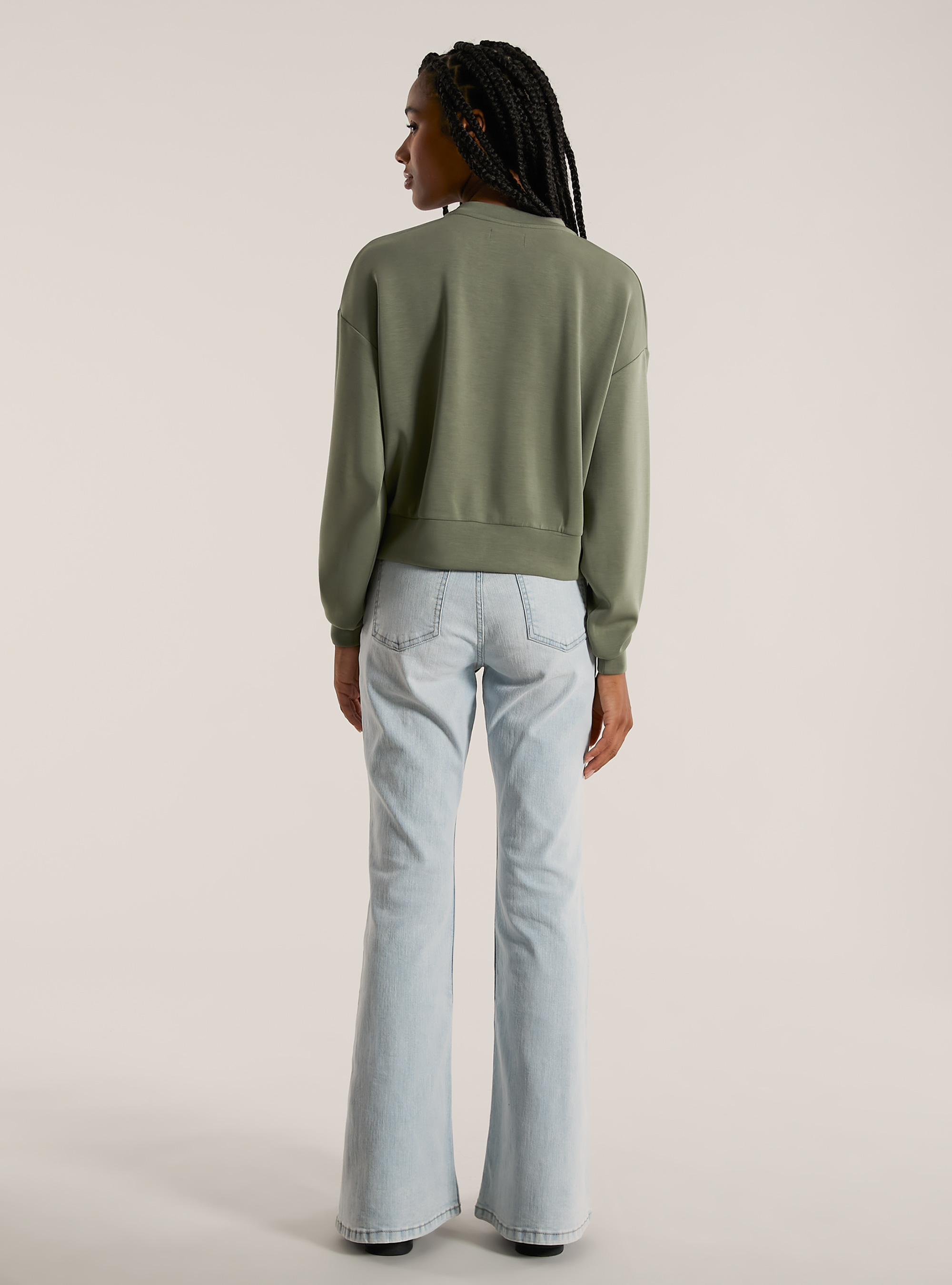 Felpa cropped soft touch, KY2 KAKY MEDIUM