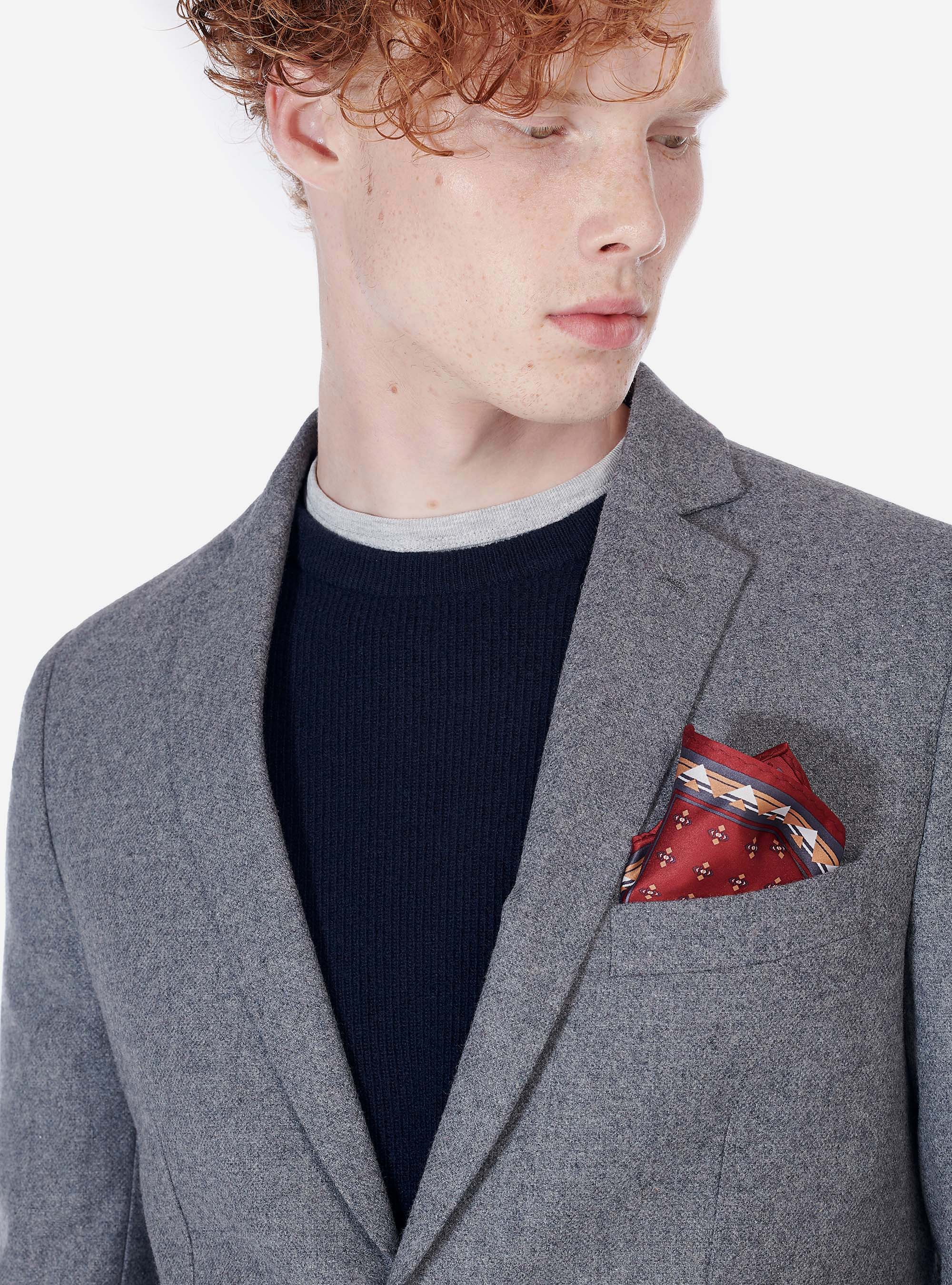 Giacca con tessuto armaturato in misto lana, GRIGIO MELANGE