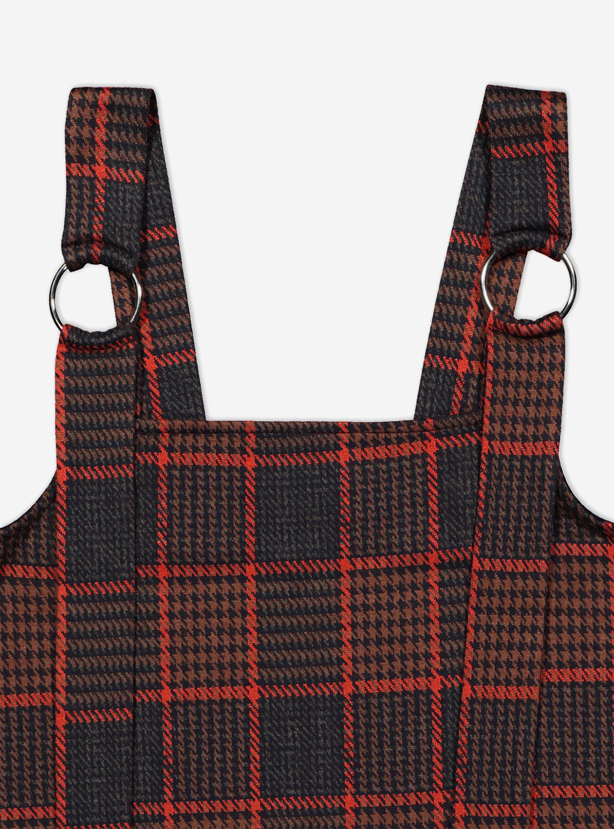 Salopette courte à carreaux, PIED DE POUL