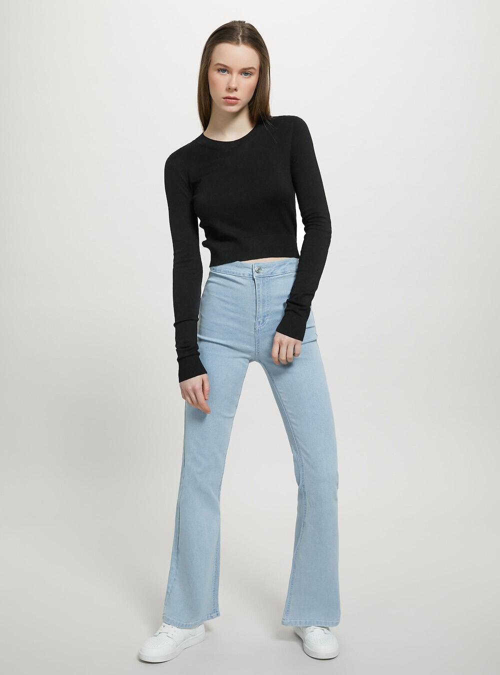 Pull court &agrave; col ras du cou, BK1 BLACK