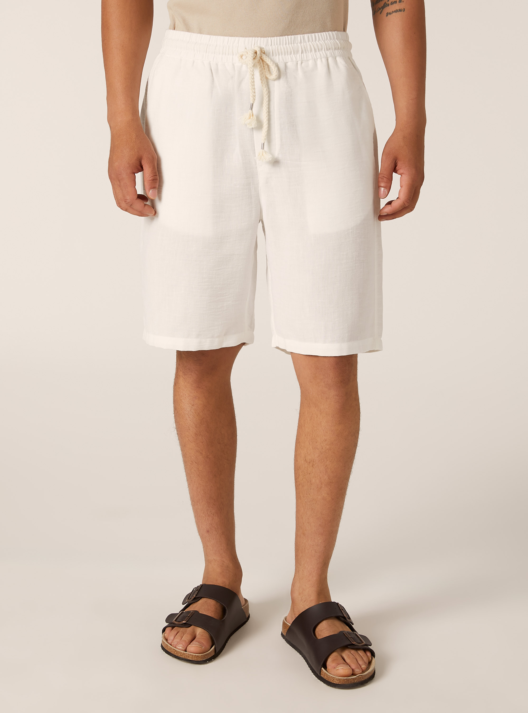Bermuda ligera con cintura el&aacute;stica, WH2 WHITE
