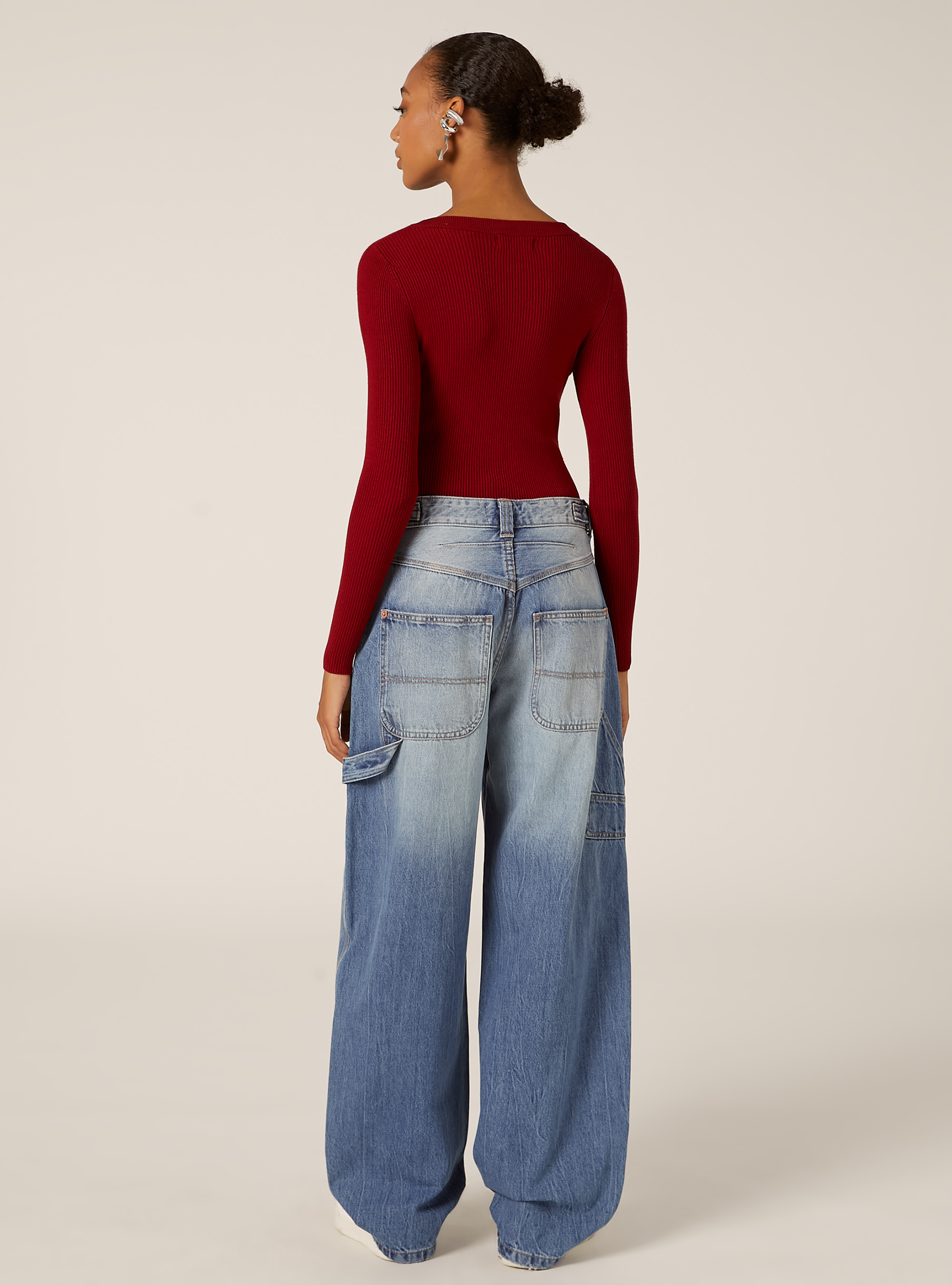 Lightweight ribbed knit, BO2 BORDEAUX MEDIUM